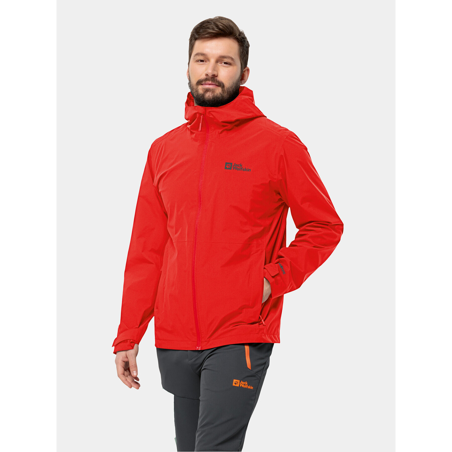 Jack Wolfskin Dežna jakna Robury 2L Jkt 1116391 Rdeča Regular Fit - Pepit.si