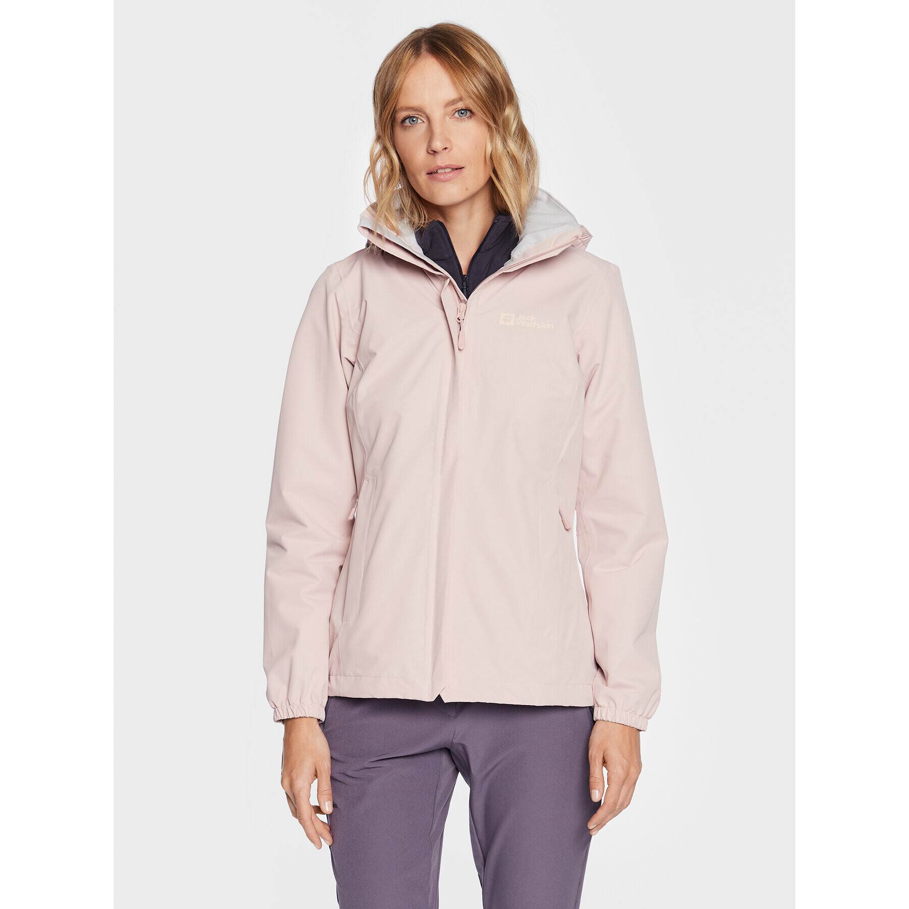 Jack Wolfskin Dežna jakna Stormy Point 2L 1111202 Roza Regular Fit - Pepit.si