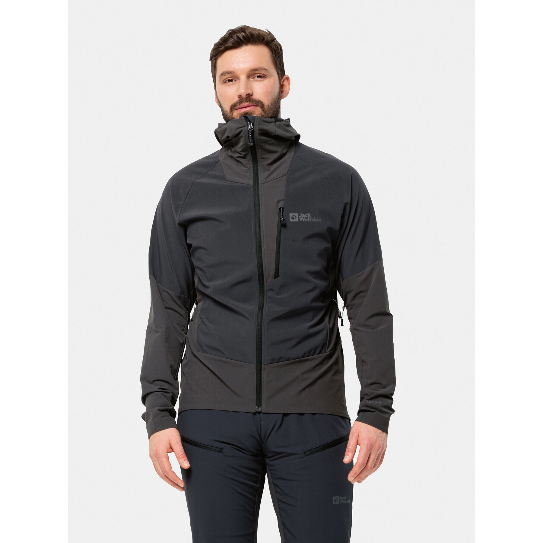 Jack Wolfskin Jakna softshell Alpspitze Hoody 1307771 Črna Regular Fit - Pepit.si