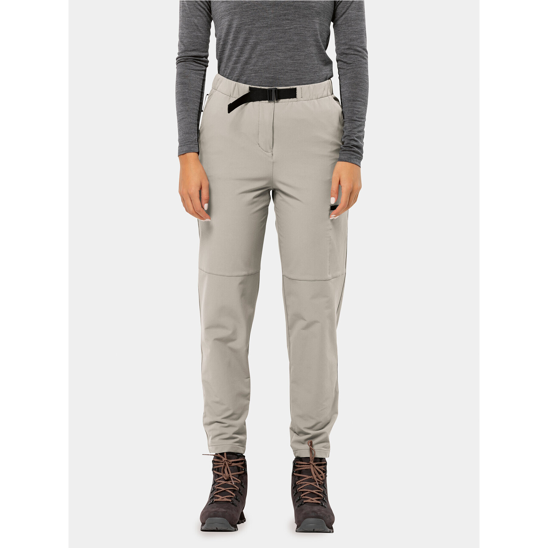 Jack Wolfskin Pohodne hlače Wandermood Pants 1508441 Siva Regular Fit - Pepit.si