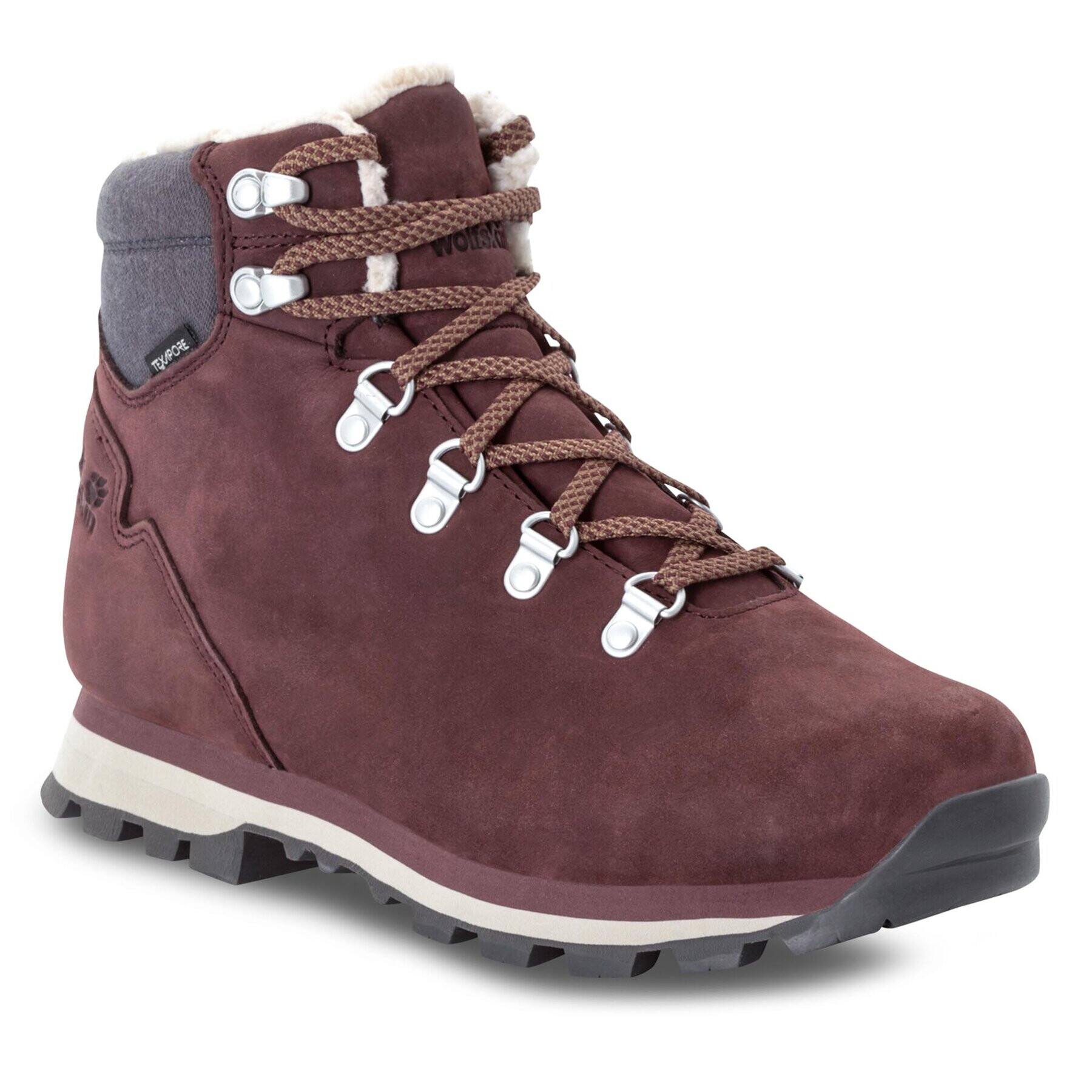 Jack Wolfskin Pohodni čevlji Thunder Bay Texapore Mid W 4053681 Bordo rdeča - Pepit.si