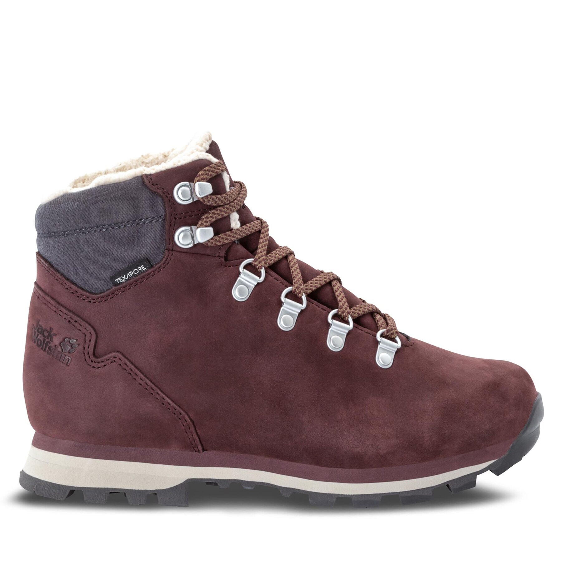 Jack Wolfskin Pohodni čevlji Thunder Bay Texapore Mid W 4053681 Bordo rdeča - Pepit.si