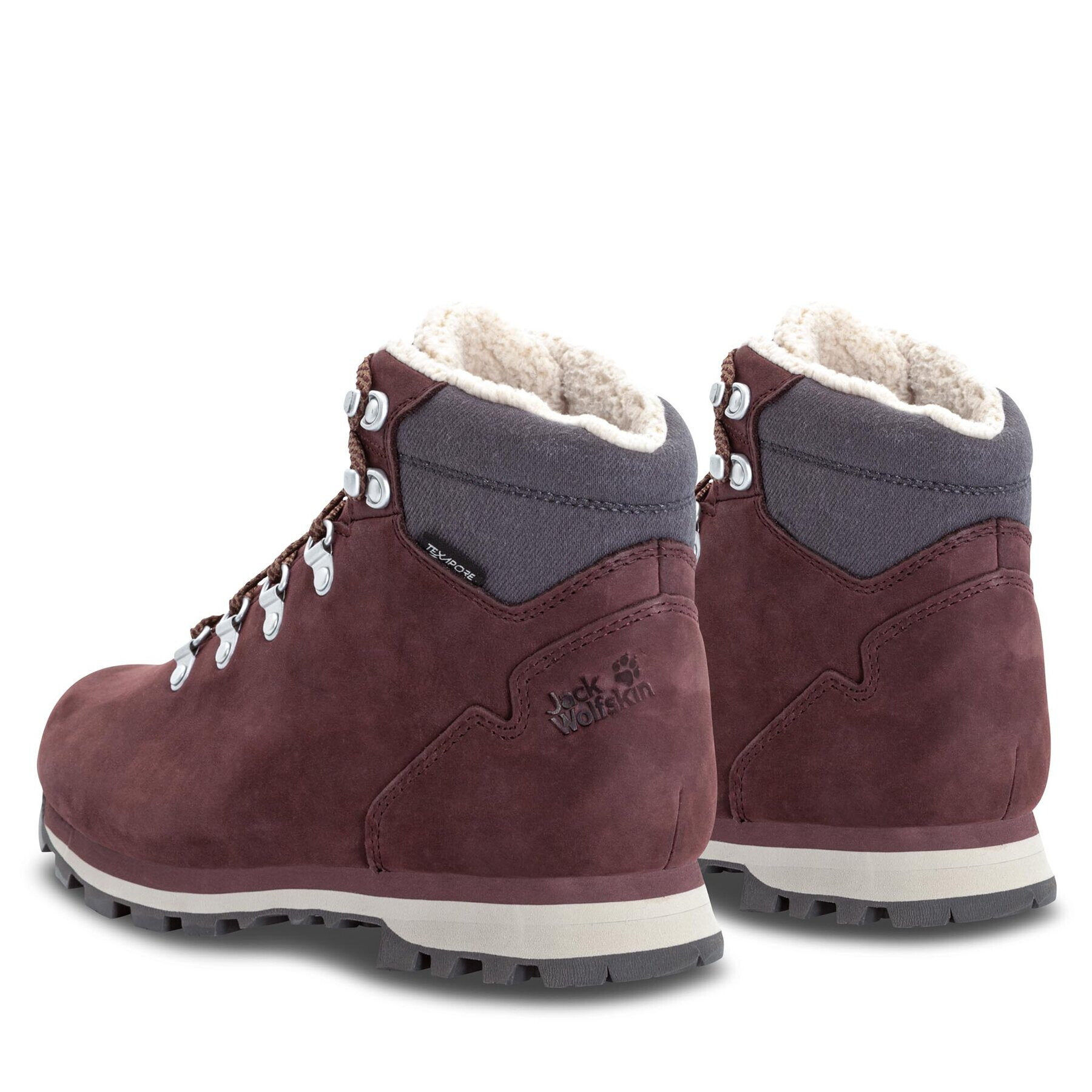 Jack Wolfskin Pohodni čevlji Thunder Bay Texapore Mid W 4053681 Bordo rdeča - Pepit.si