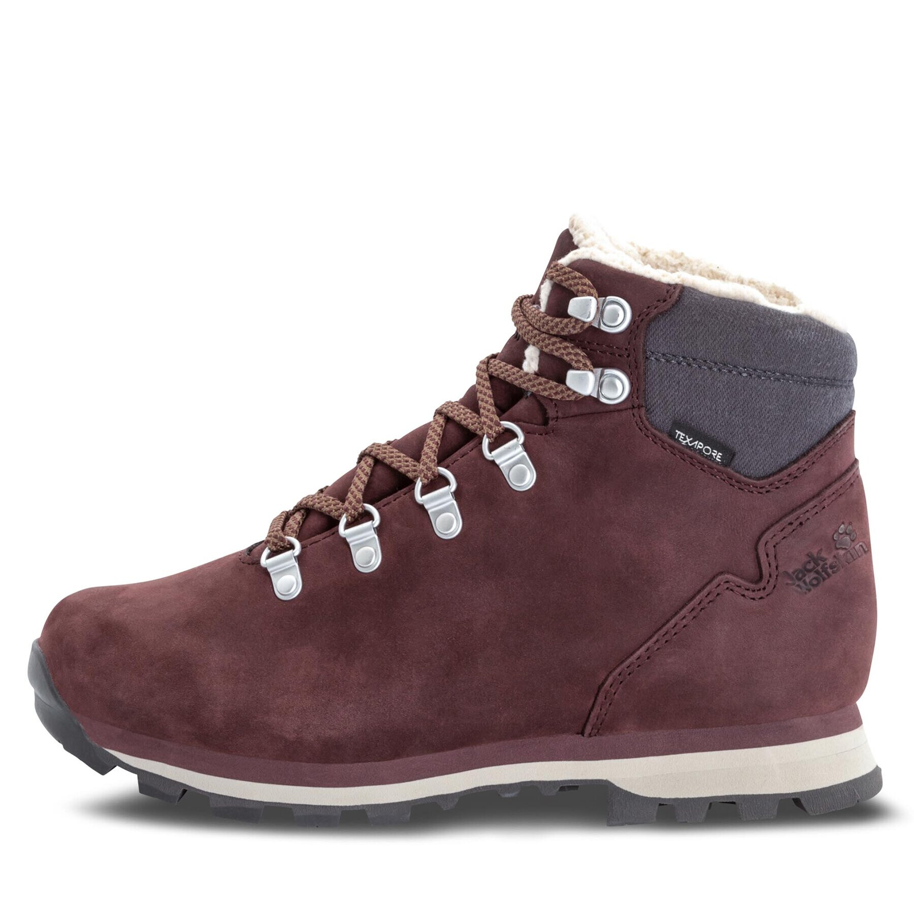 Jack Wolfskin Pohodni čevlji Thunder Bay Texapore Mid W 4053681 Bordo rdeča - Pepit.si