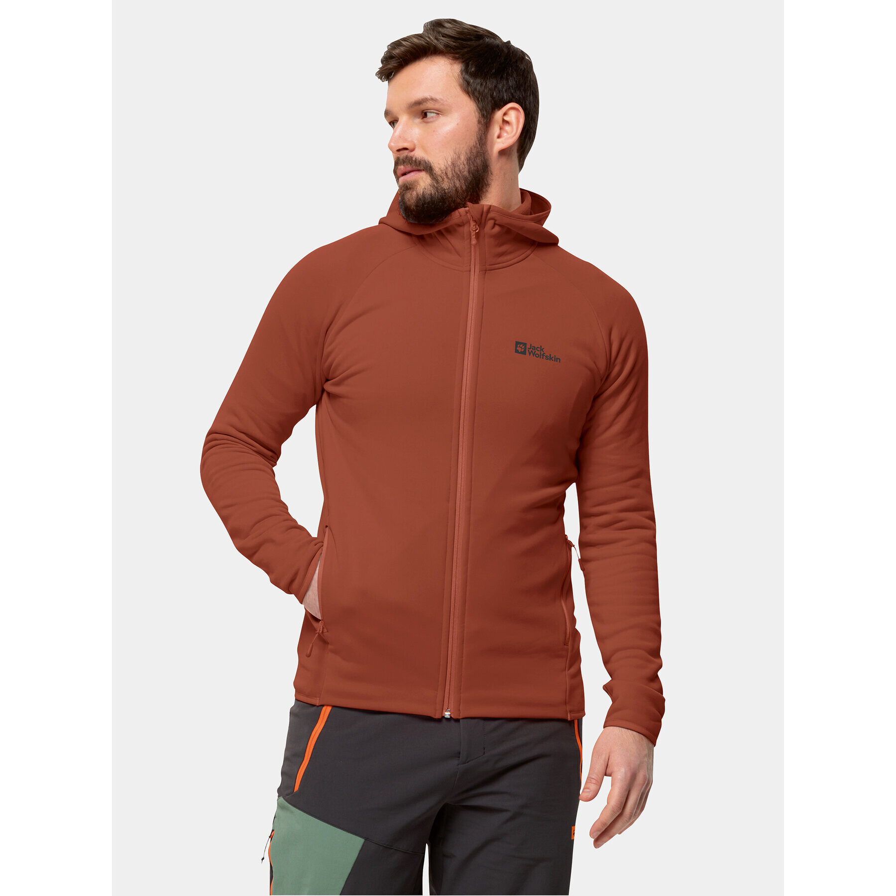 Jack Wolfskin Športna jopa Baiselberg Hooded Fz 1710541 Rdeča Regular Fit - Pepit.si