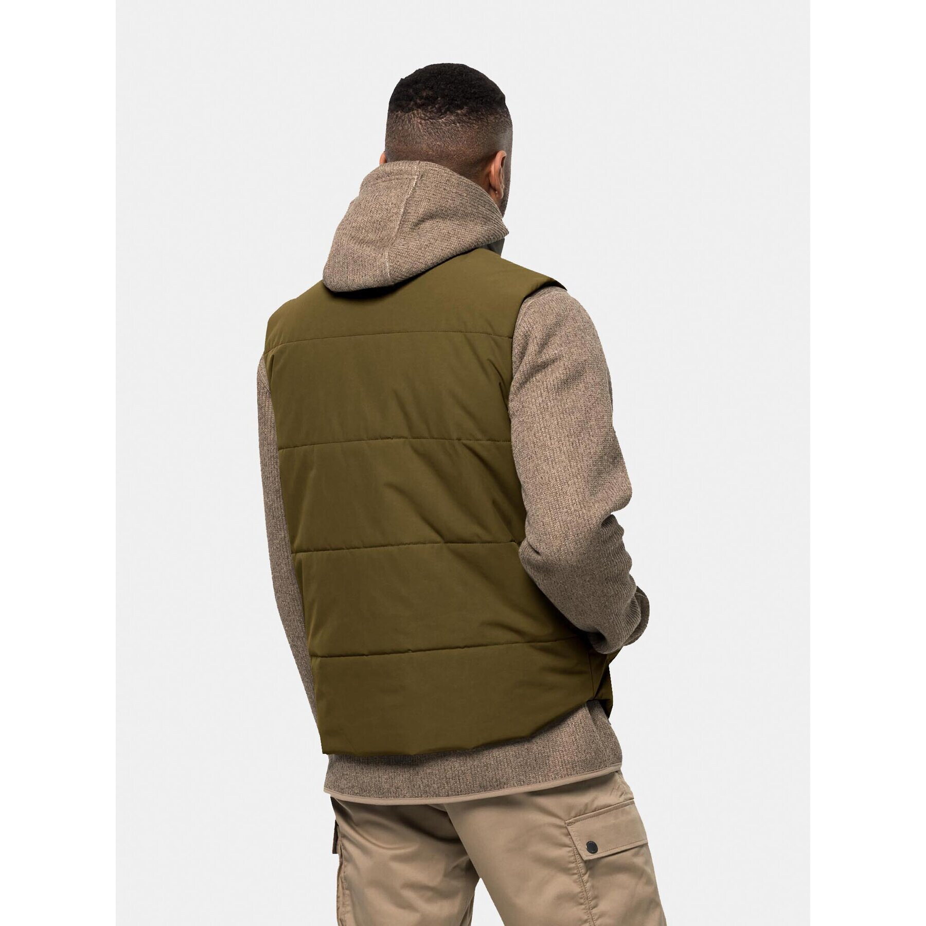 Jack Wolfskin Telovnik White Frost Vest 1206402 Khaki Regular Fit - Pepit.si