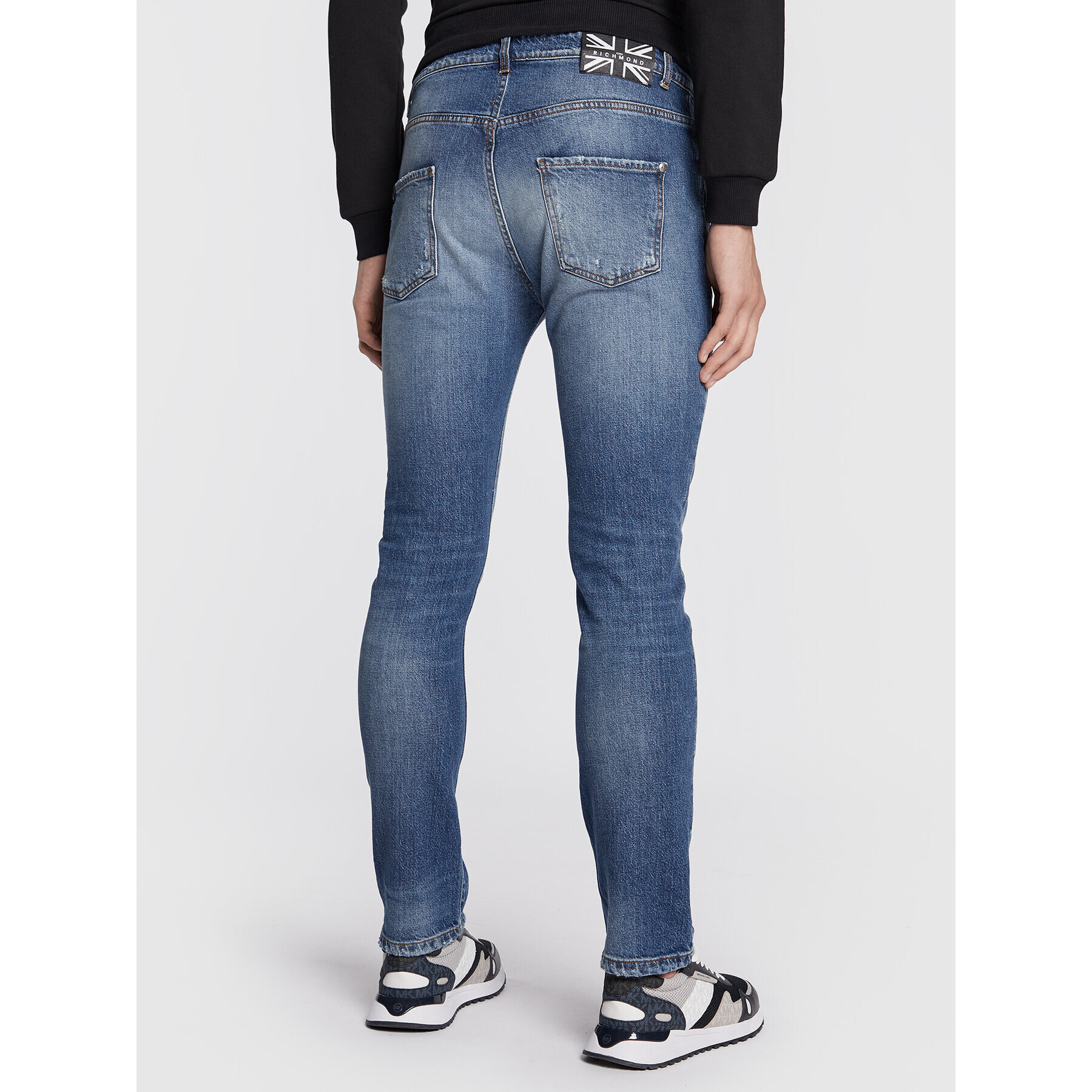 John Richmond Jeans hlače RMA22044JE Mornarsko modra Regular Fit - Pepit.si