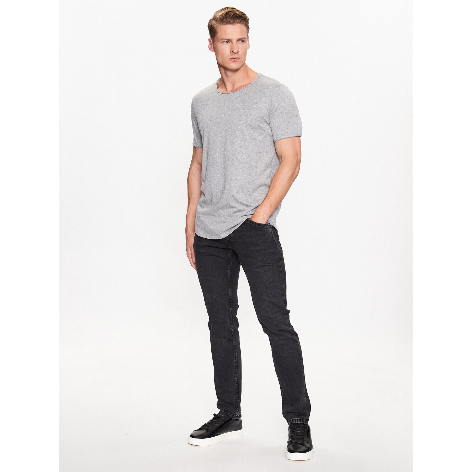 JOOP! Jeans Majica 30032103 Srebrna Modern Fit - Pepit.si