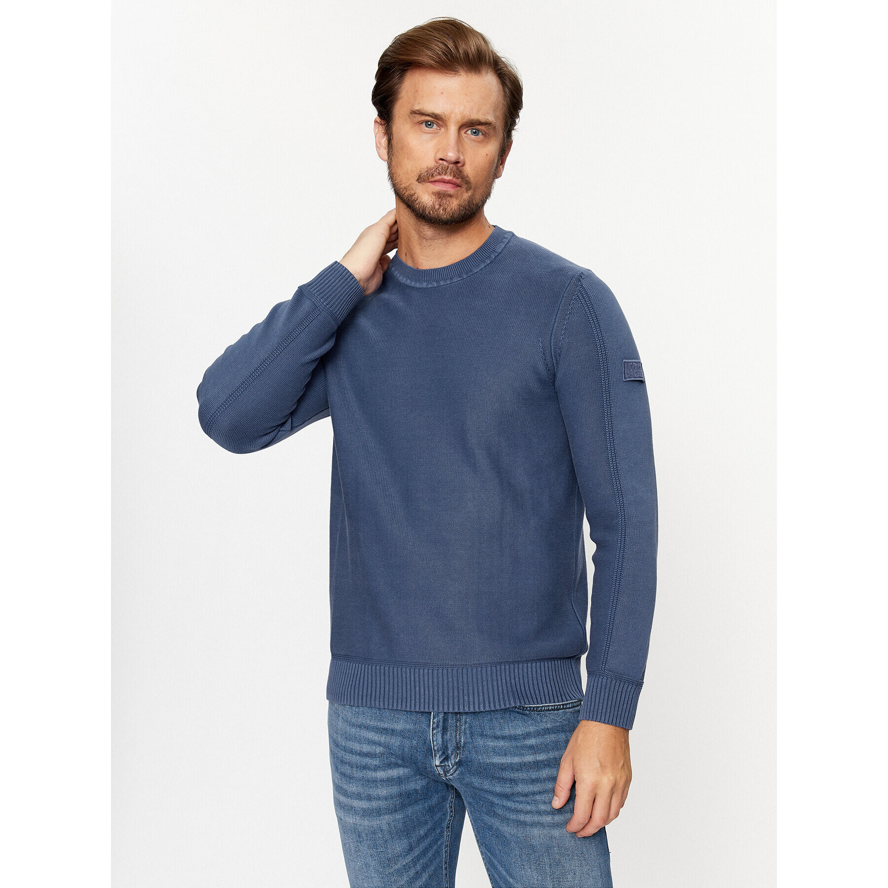 JOOP! Jeans Pulover 30037998 Mornarsko modra Modern Fit - Pepit.si