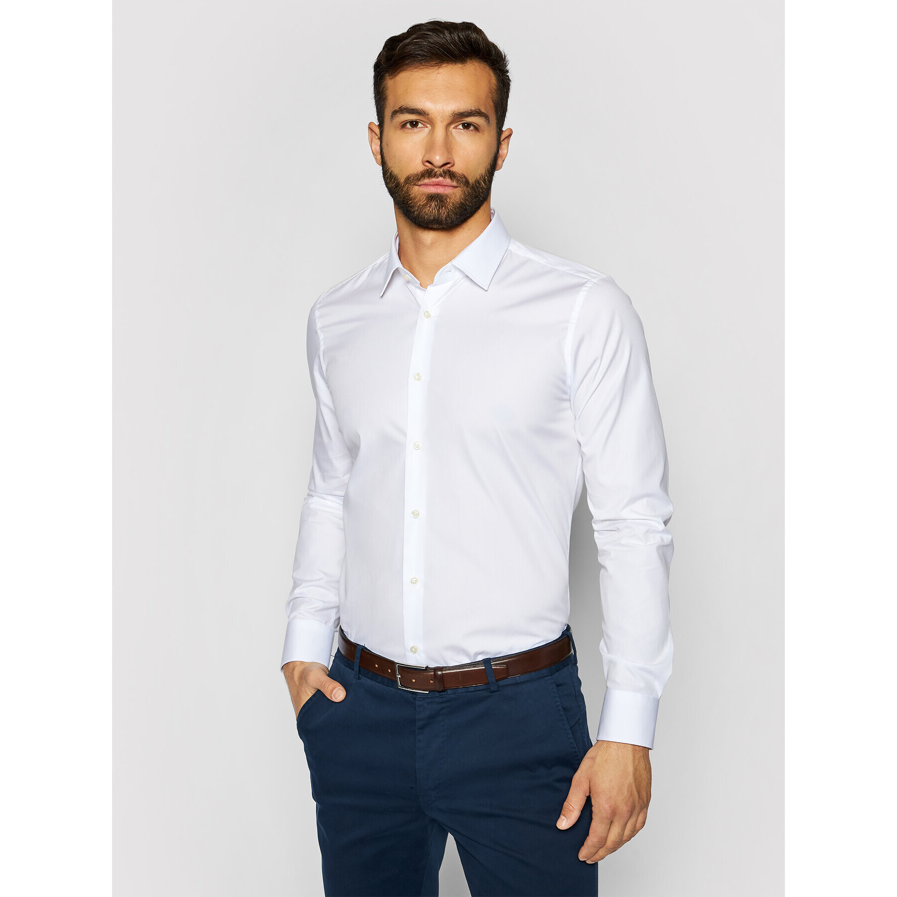 JOOP! Srajca 17 Jsh-01Pierre1 30022813 Bela Slim Fit - Pepit.si