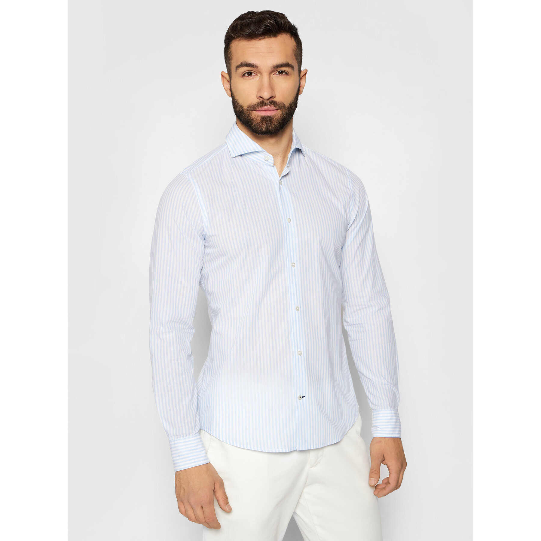 JOOP! Srajca 17 Jsh-110Pejos-W 30026290 Modra Slim Fit - Pepit.si