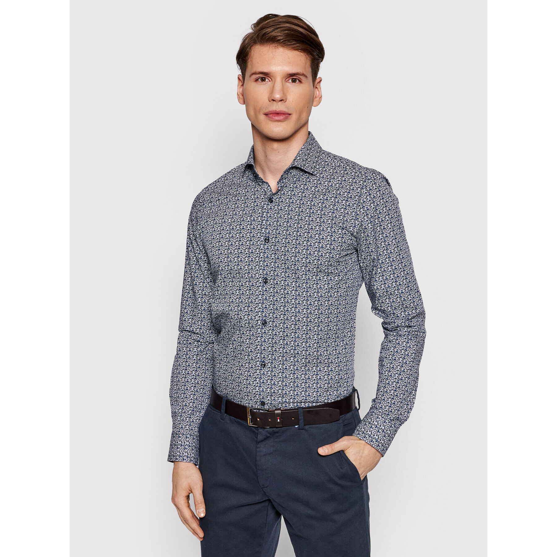 JOOP! Srajca 30017084 Mornarsko modra Slim Fit - Pepit.si