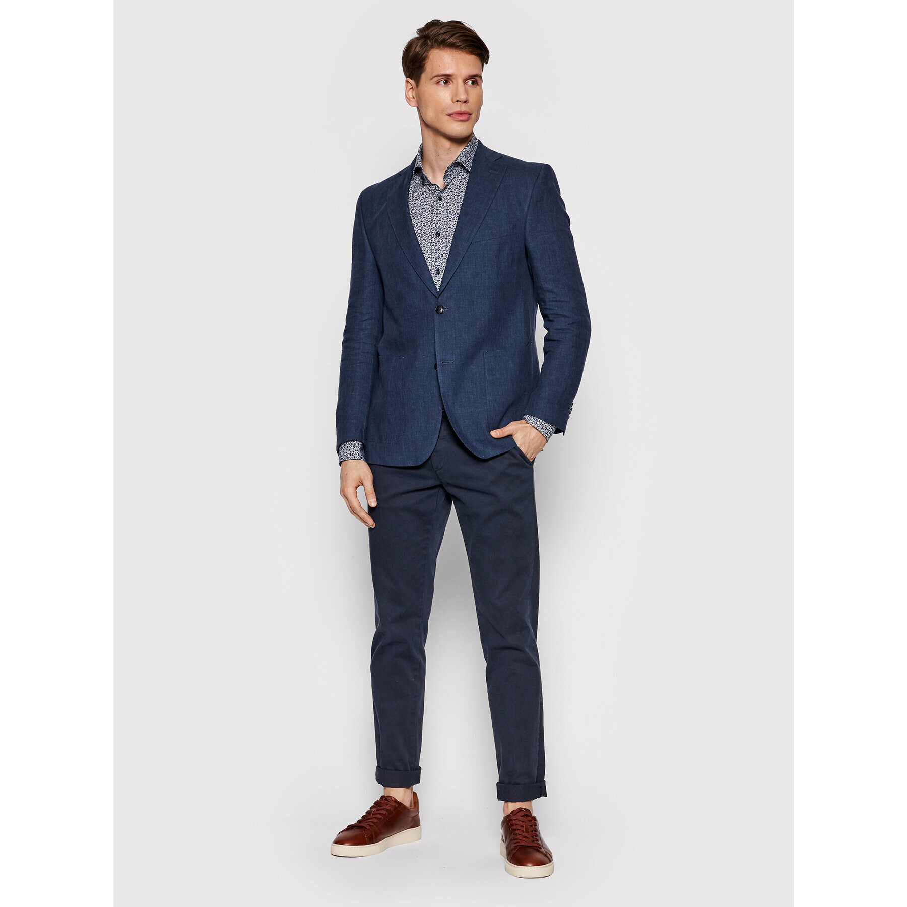 JOOP! Srajca 30017084 Mornarsko modra Slim Fit - Pepit.si