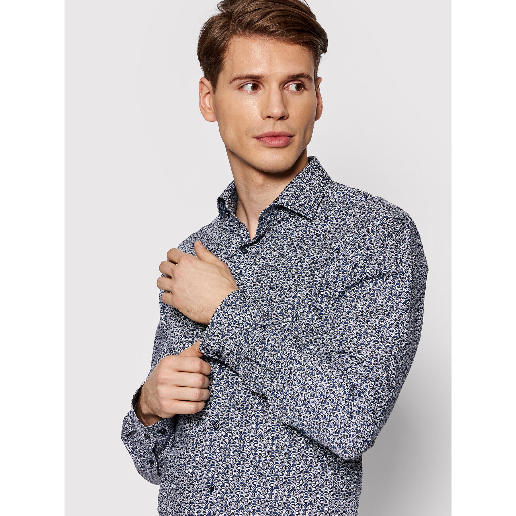 JOOP! Srajca 30017084 Mornarsko modra Slim Fit - Pepit.si