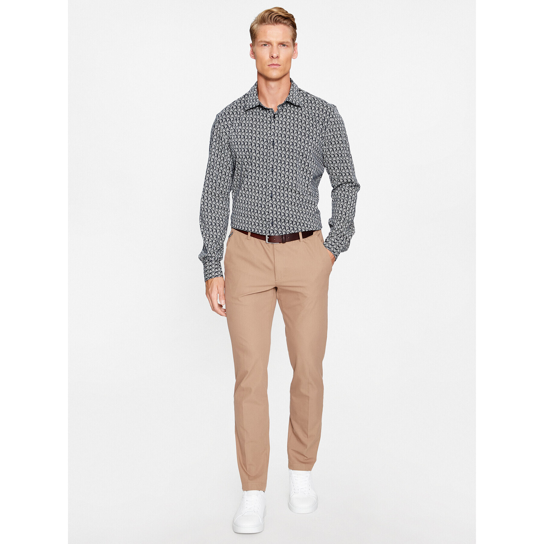 JOOP! Srajca 30038819 Mornarsko modra Slim Fit - Pepit.si