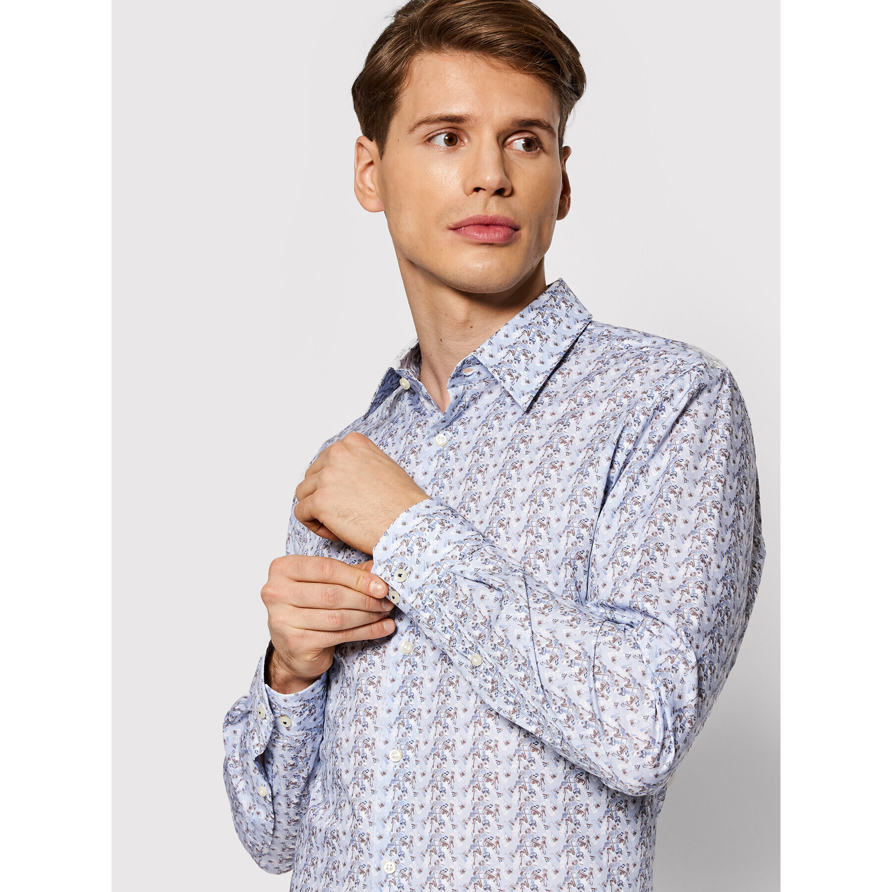 JOOP! Srajca Pierce 30018889 Modra Slim Fit - Pepit.si