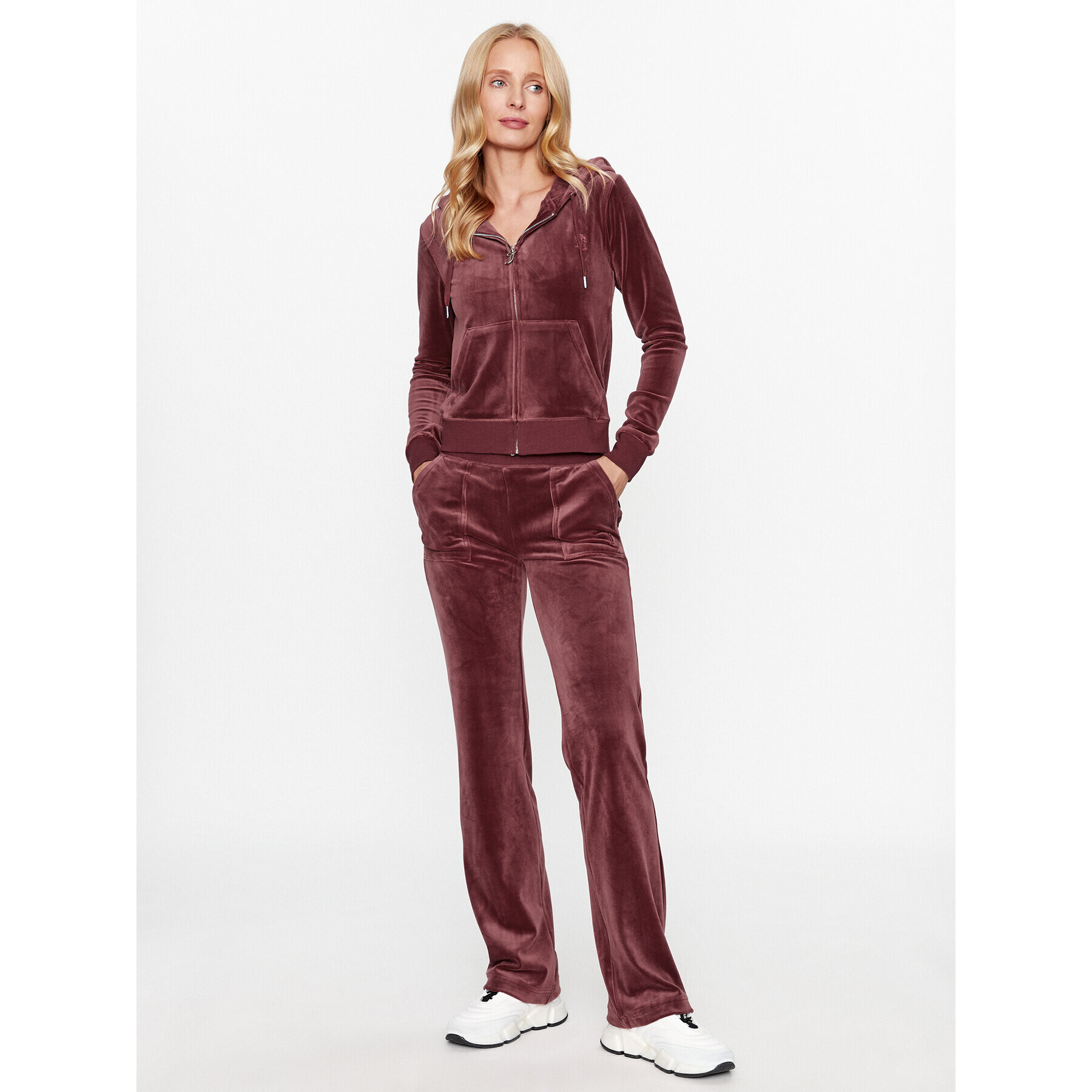 Juicy Couture Spodnji del trenirke Del Ray JCAP180 Bordo rdeča Straight Fit - Pepit.si