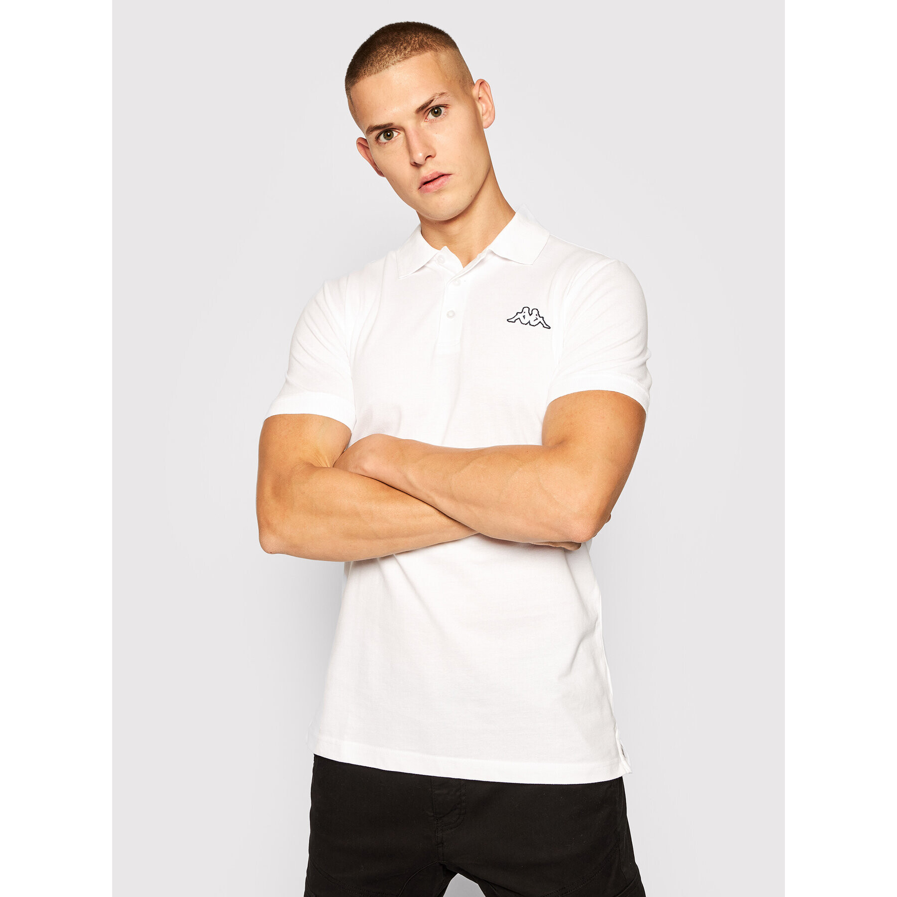 Kappa Polo majica 303173 Bela Regular Fit - Pepit.si