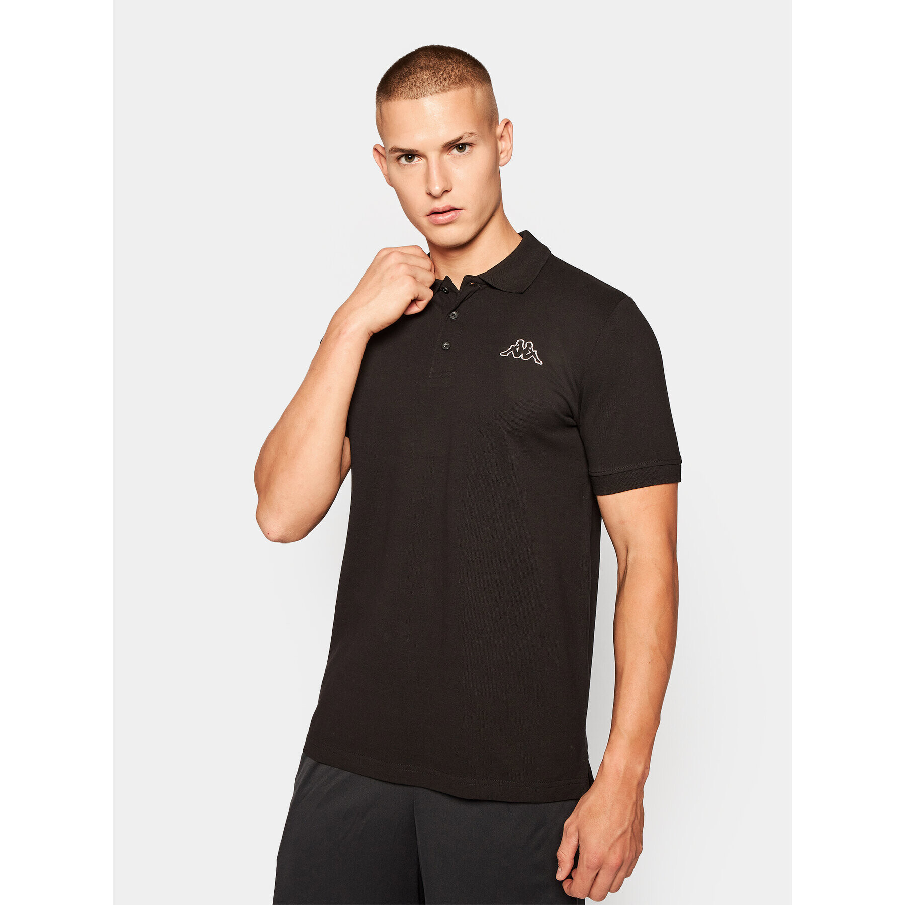 Kappa Polo majica 303173 Črna Regular Fit - Pepit.si