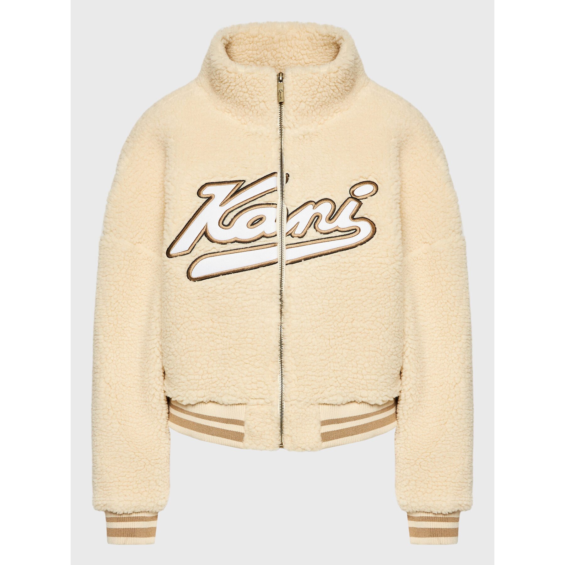 Karl Kani Prehodna jakna Varsity Teddy 6181134 Bež Relaxed Fit - Pepit.si