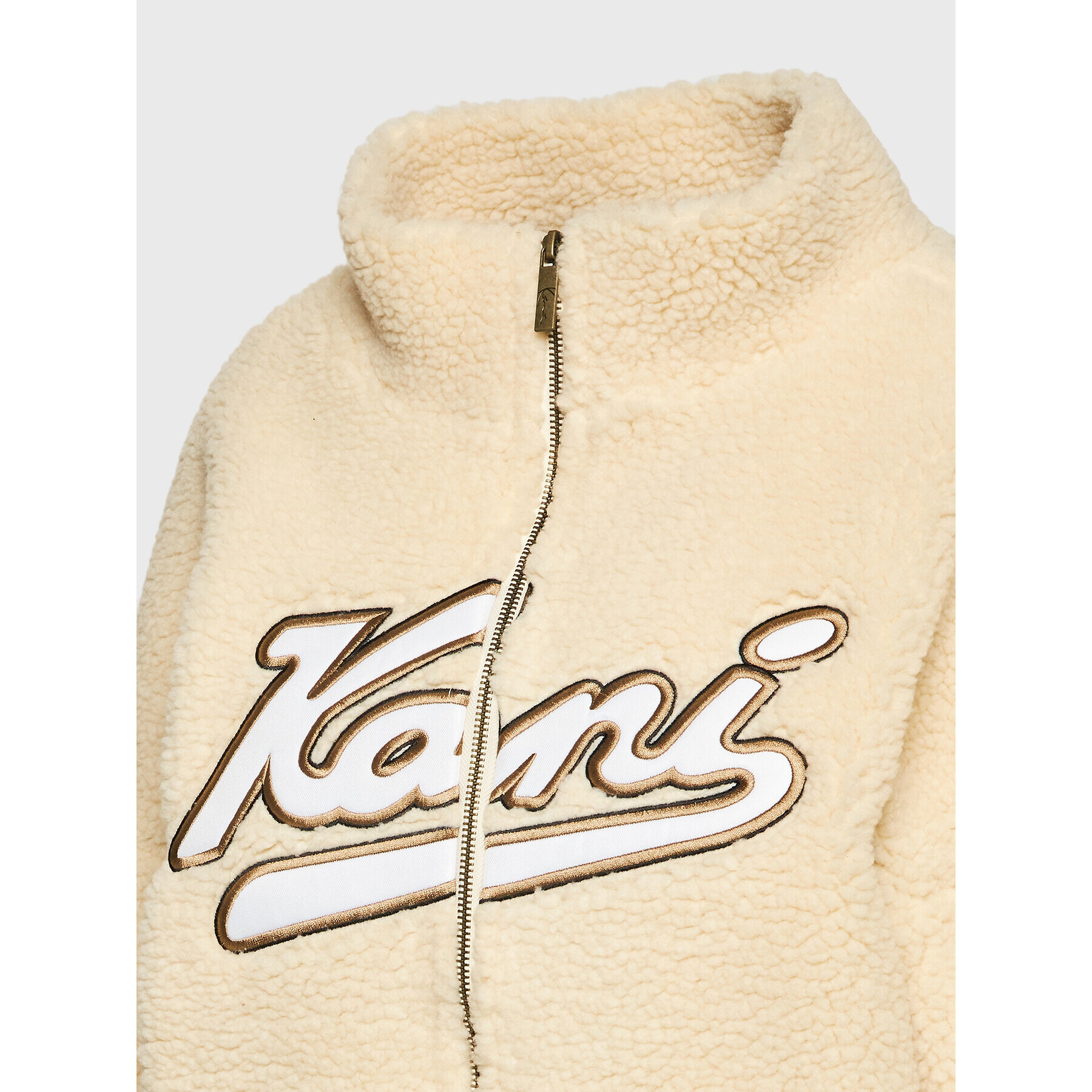 Karl Kani Prehodna jakna Varsity Teddy 6181134 Bež Relaxed Fit - Pepit.si