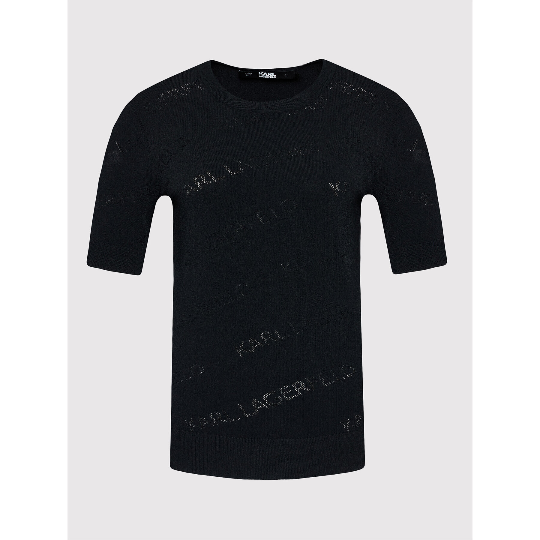 KARL LAGERFELD Bluza All-Over Logo 215W2000 Črna Regular Fit - Pepit.si