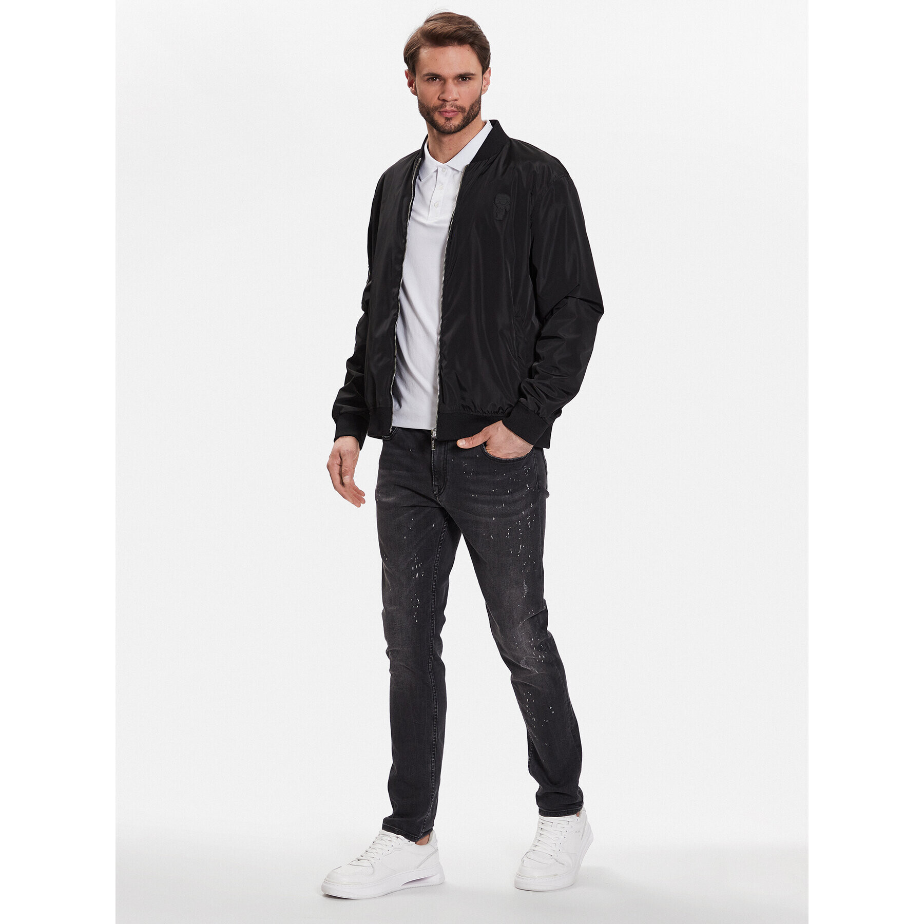 KARL LAGERFELD Bomber jakna 505062 532565 Črna Regular Fit - Pepit.si