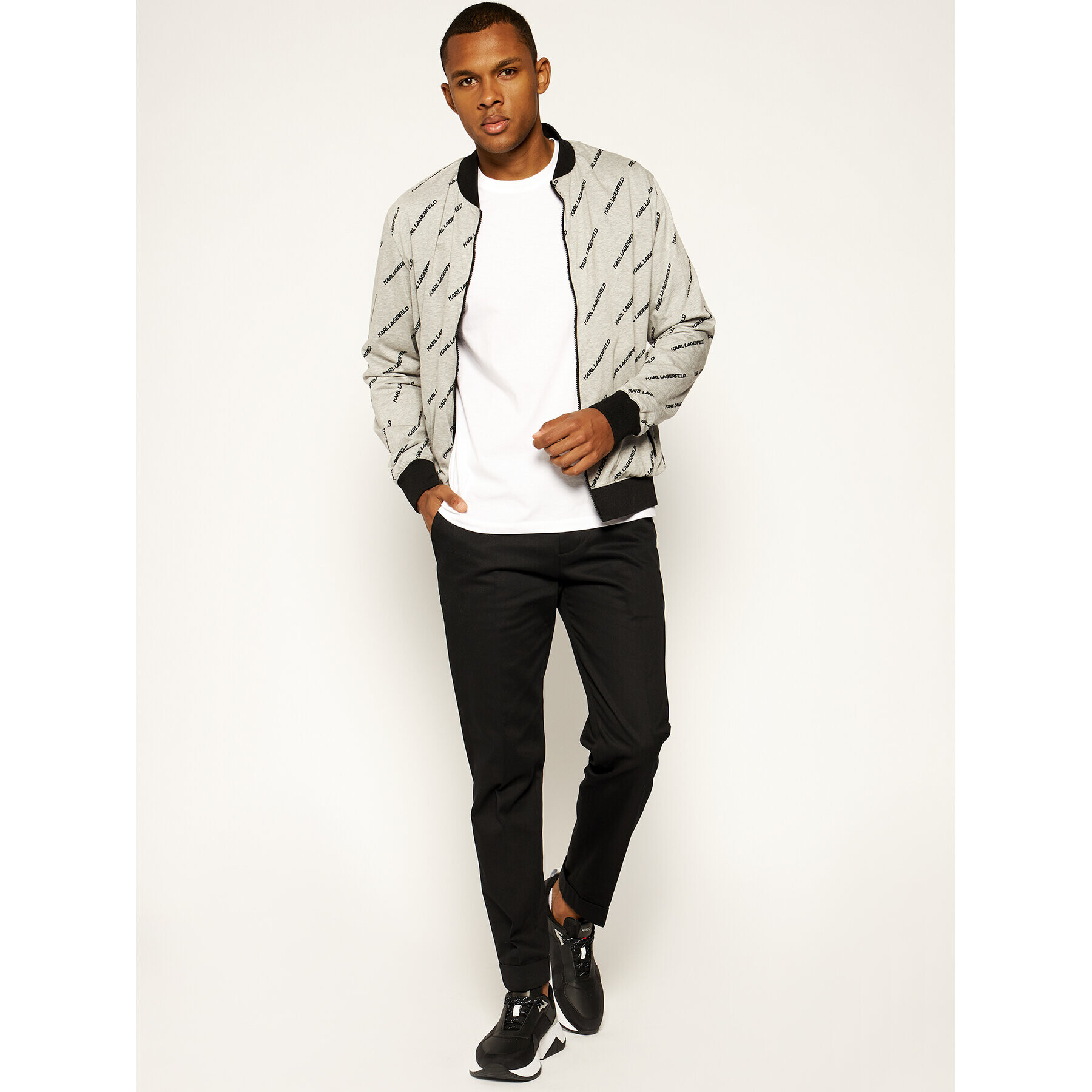 KARL LAGERFELD Bomber jakna 505065 501560 Črna Regular Fit - Pepit.si