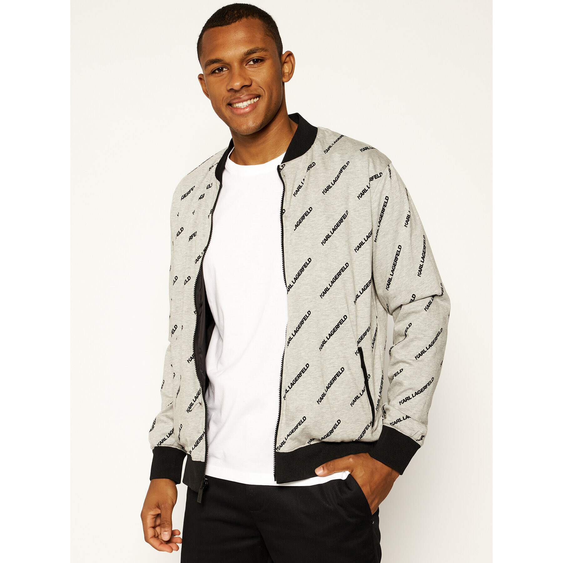 KARL LAGERFELD Bomber jakna 505065 501560 Črna Regular Fit - Pepit.si