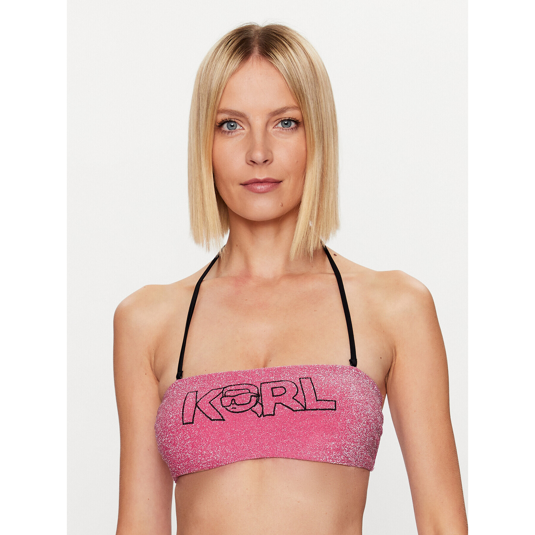 KARL LAGERFELD Gornji del bikini Ikonik 230W2228 Roza - Pepit.si