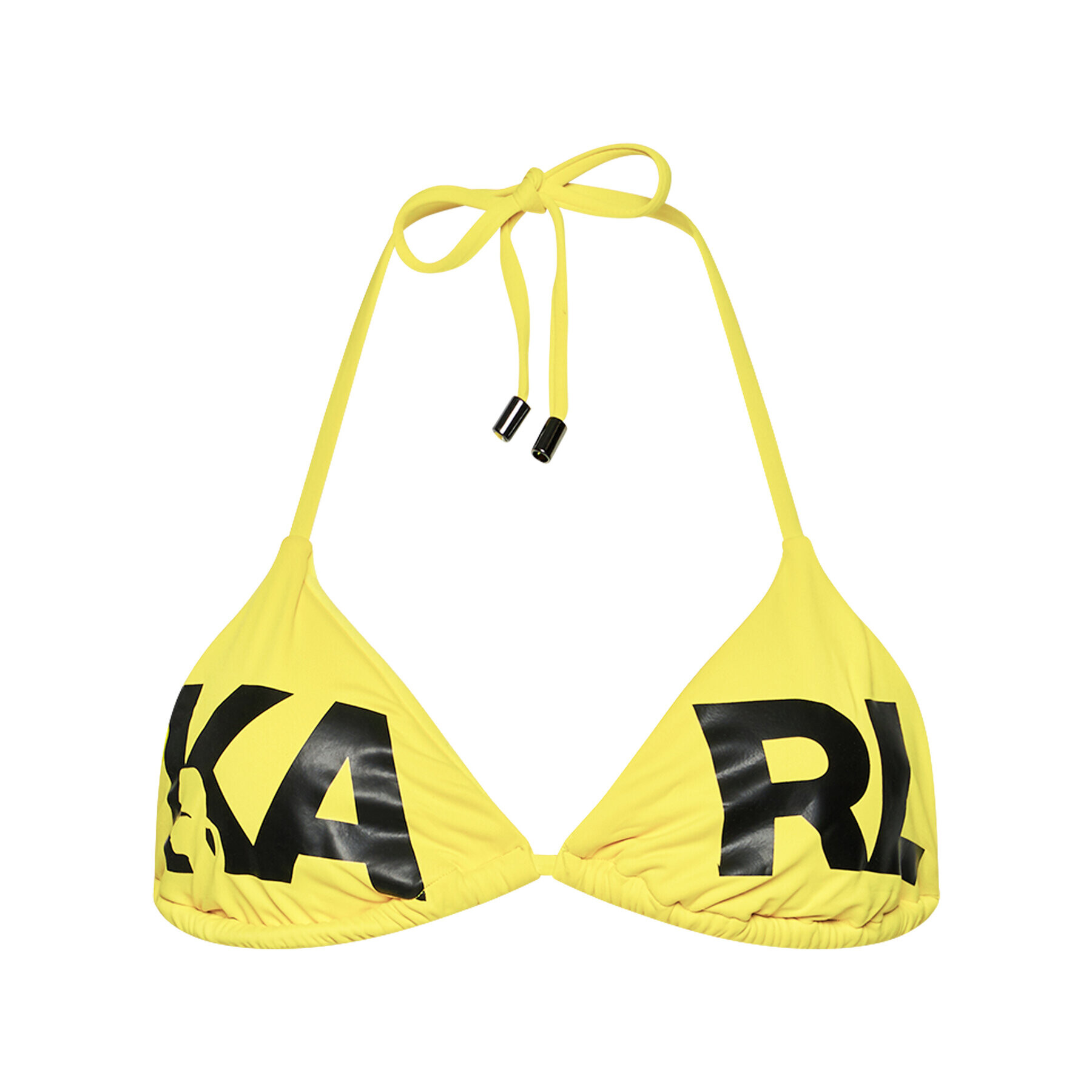 KARL LAGERFELD Gornji del bikini Printed Logo KL21WTP05 Rumena - Pepit.si