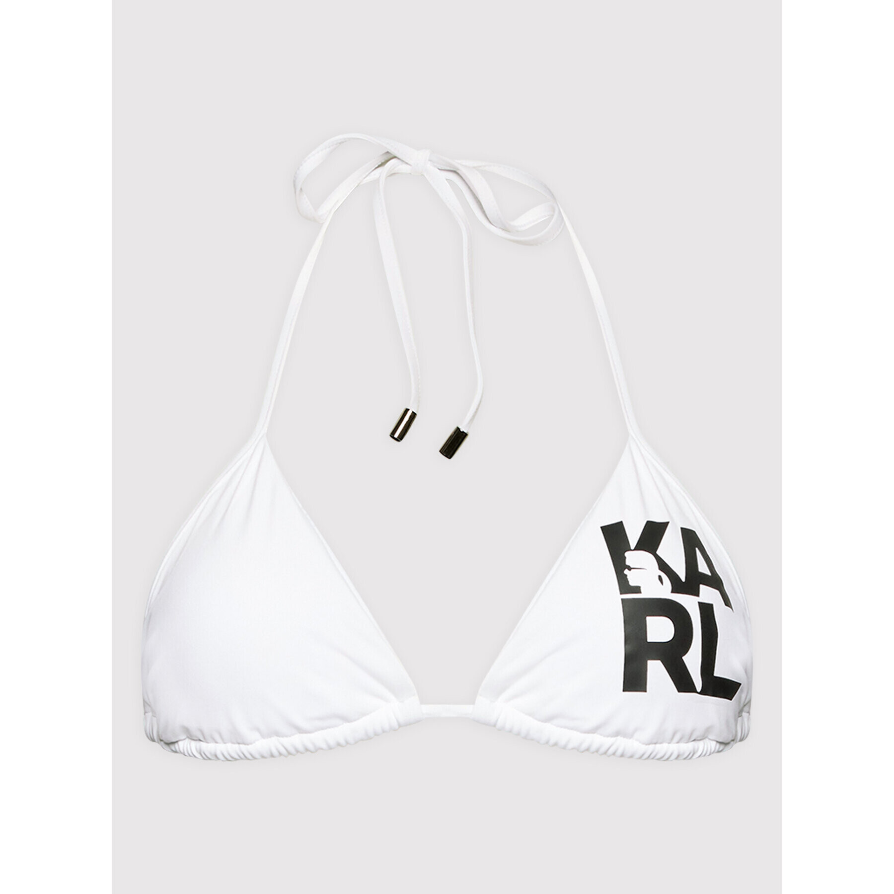 KARL LAGERFELD Gornji del bikini Printed Logo KL22WTP01 Bela - Pepit.si