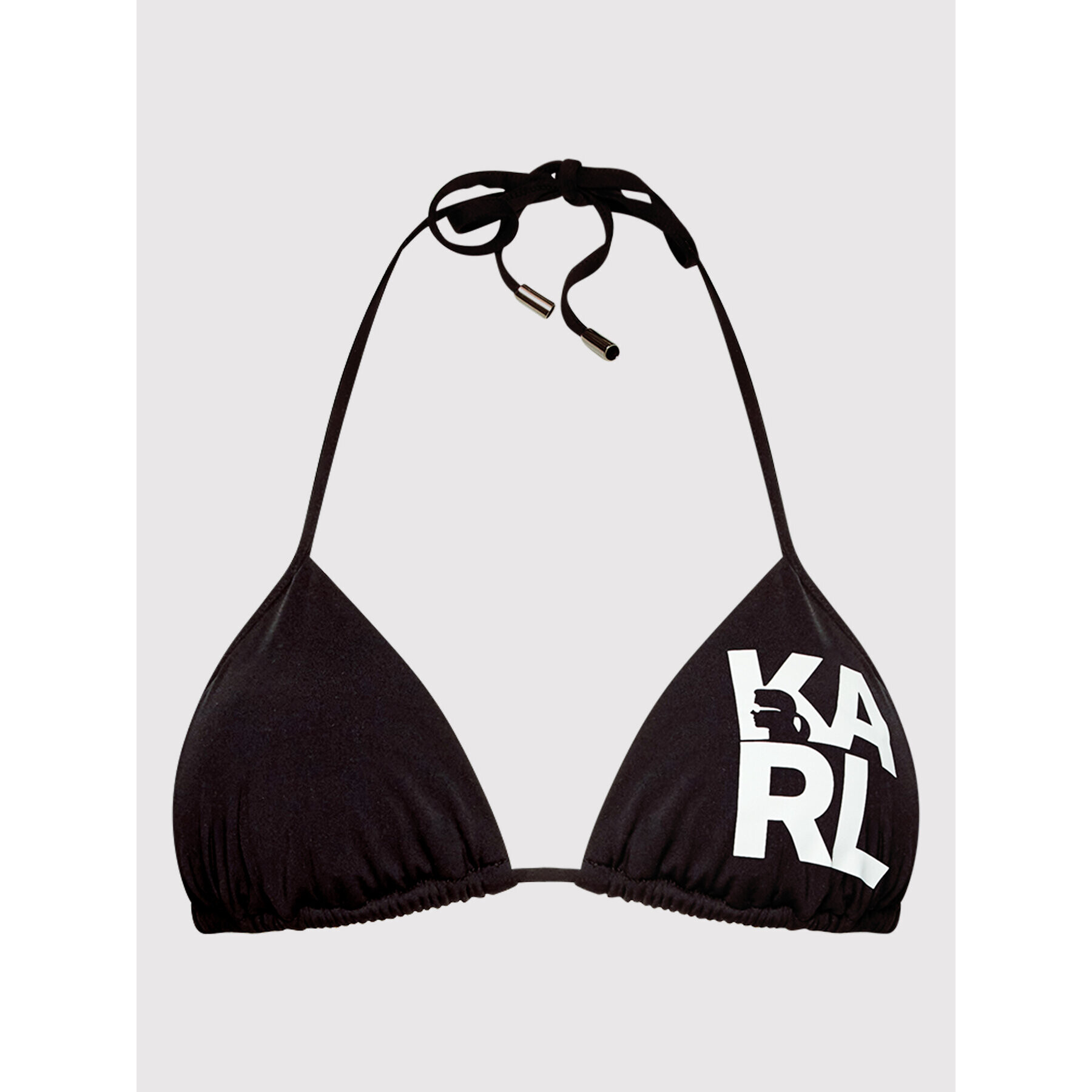 KARL LAGERFELD Gornji del bikini Printed Logo KL22WTP01 Črna - Pepit.si