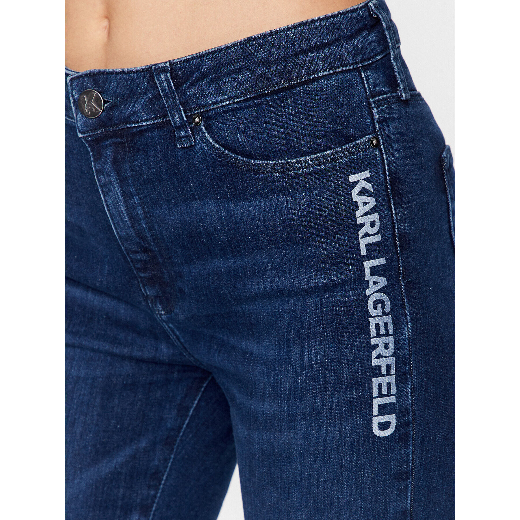 KARL LAGERFELD Jeans hlače 225W1102 Modra Skinny Fit - Pepit.si