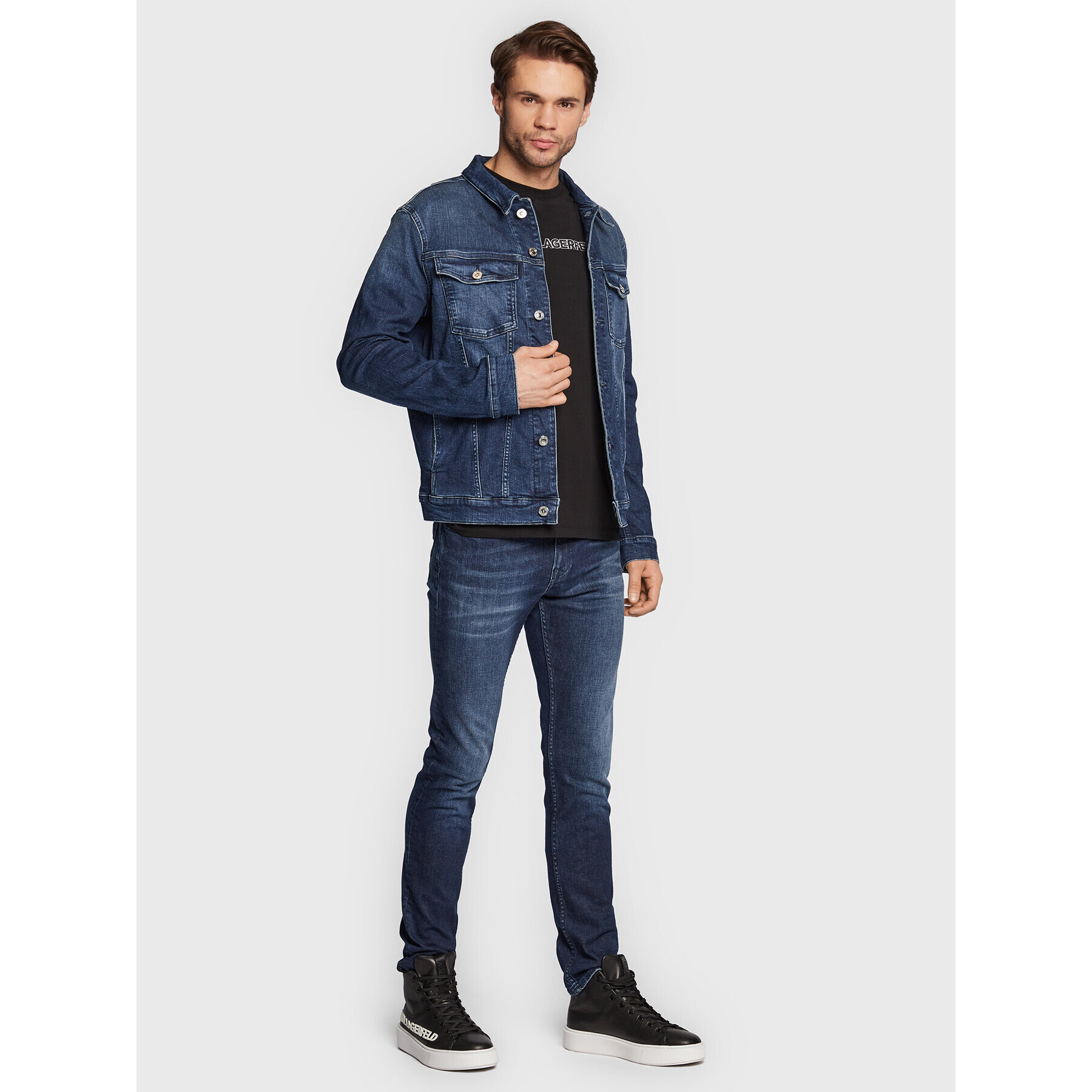 KARL LAGERFELD Jeans hlače 265801 524835 Modra Slim Fit - Pepit.si