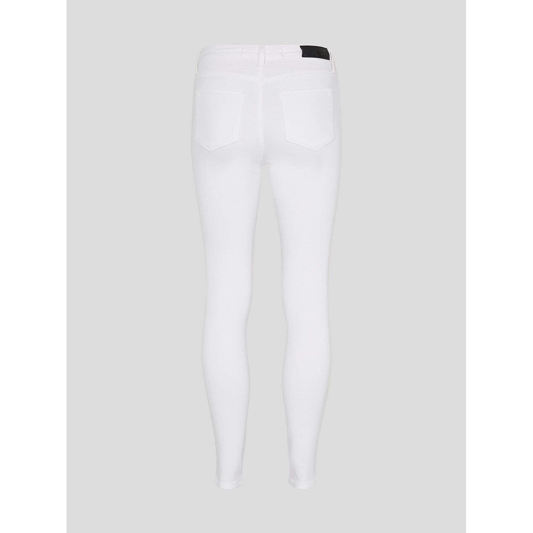 KARL LAGERFELD Jeans hlače Logo 225W1104 Bela Skinny Fit - Pepit.si