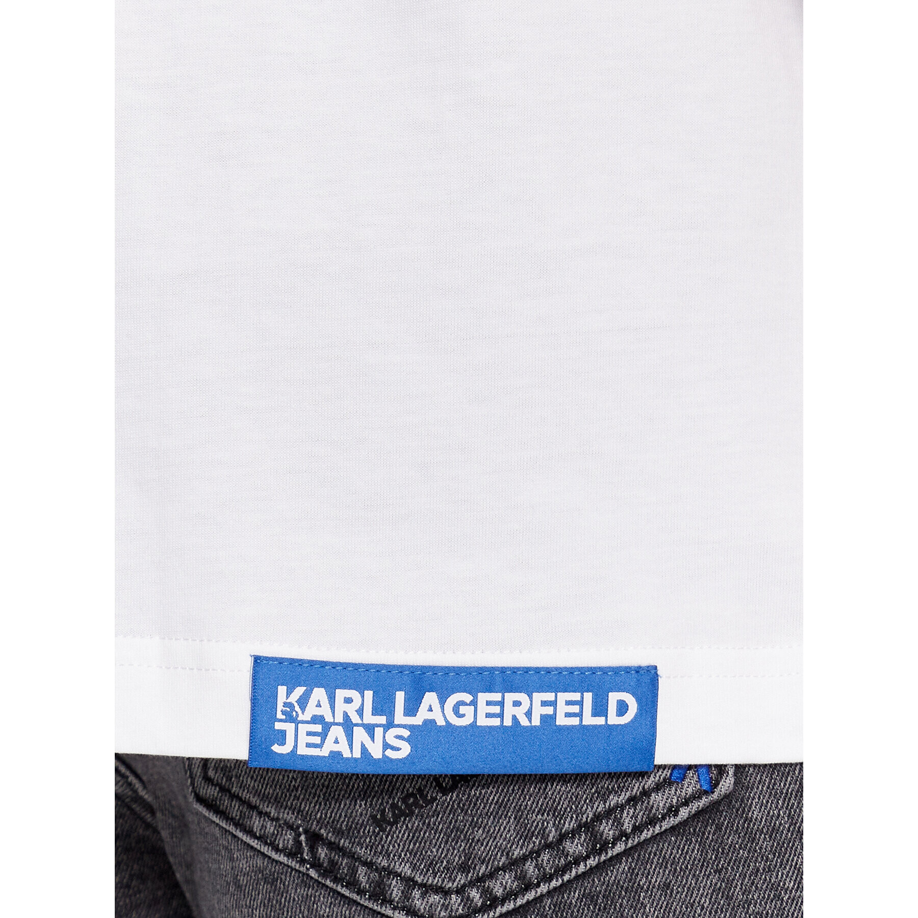 Karl Lagerfeld Jeans KARL LAGERFELD Majica Klj Regular Monogram Sslv Tee 236D1704 Bela Regular Fit - Pepit.si