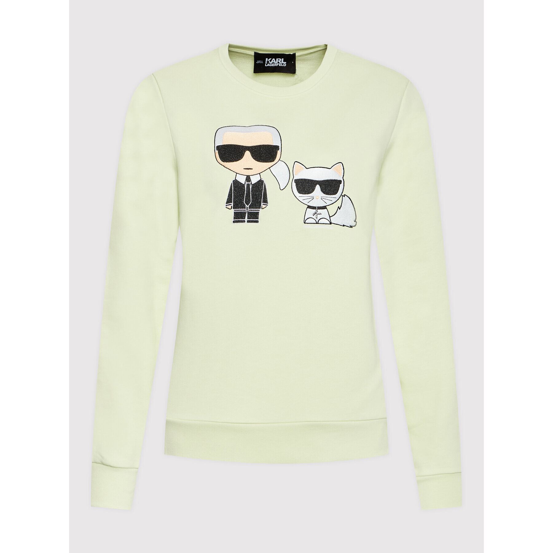 KARL LAGERFELD Jopa Ikonik Choupette 210W1821 Zelena Regular Fit - Pepit.si