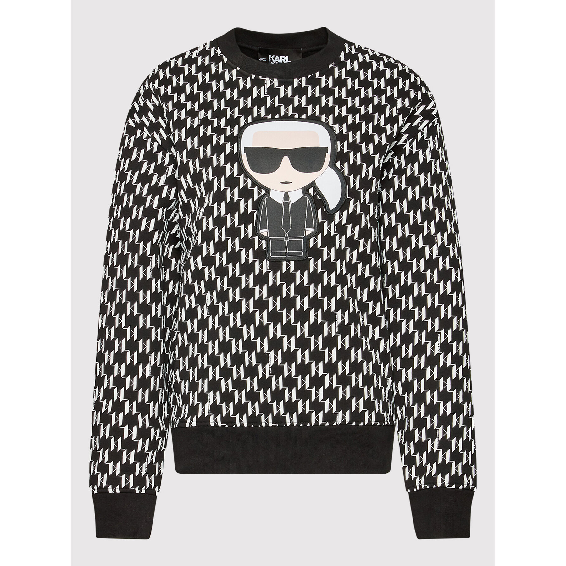 KARL LAGERFELD Jopa Ikonik Monogram 220W1884 Črna Relaxed Fit - Pepit.si