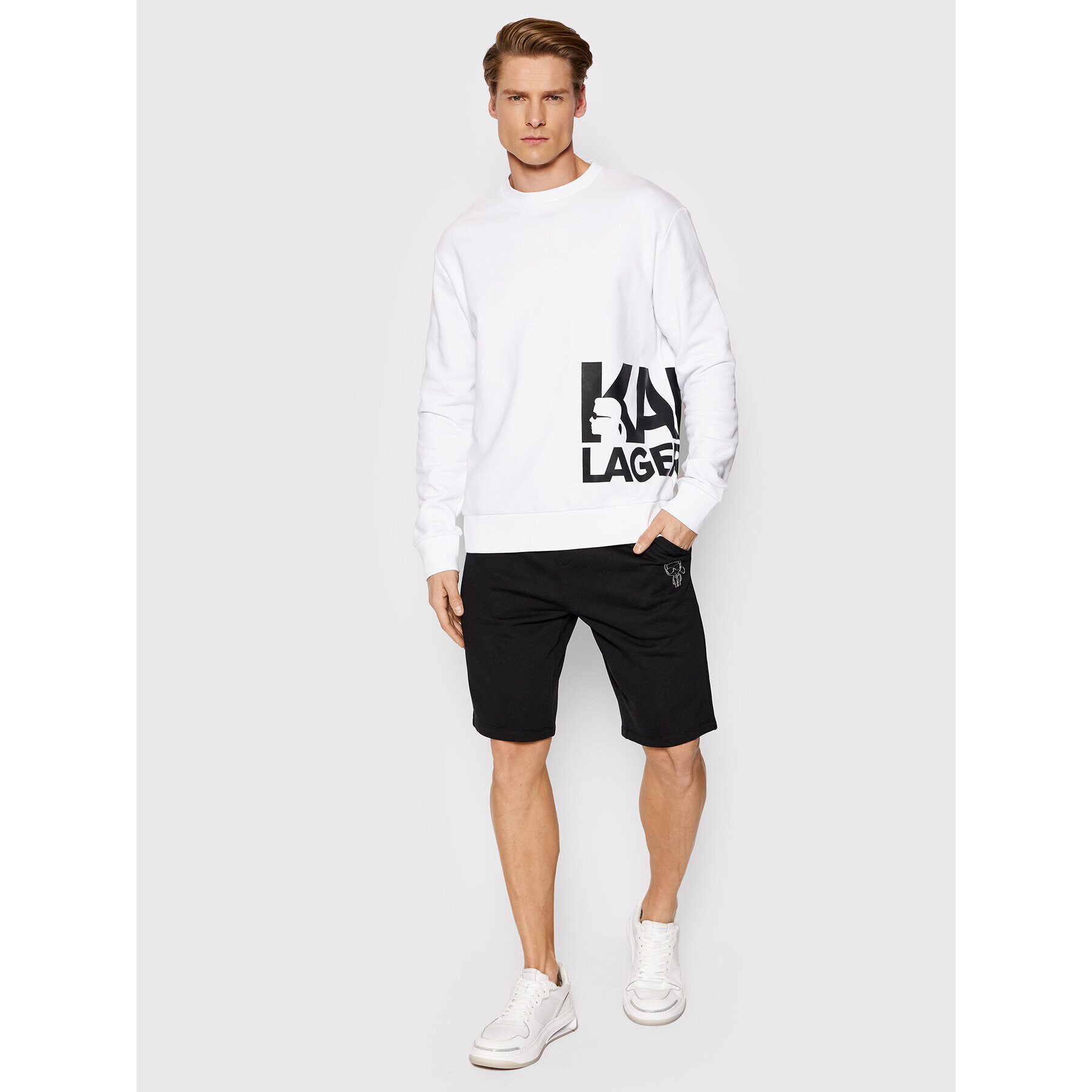 KARL LAGERFELD Jopa Sweat 705084 521900 Bela Regular Fit - Pepit.si