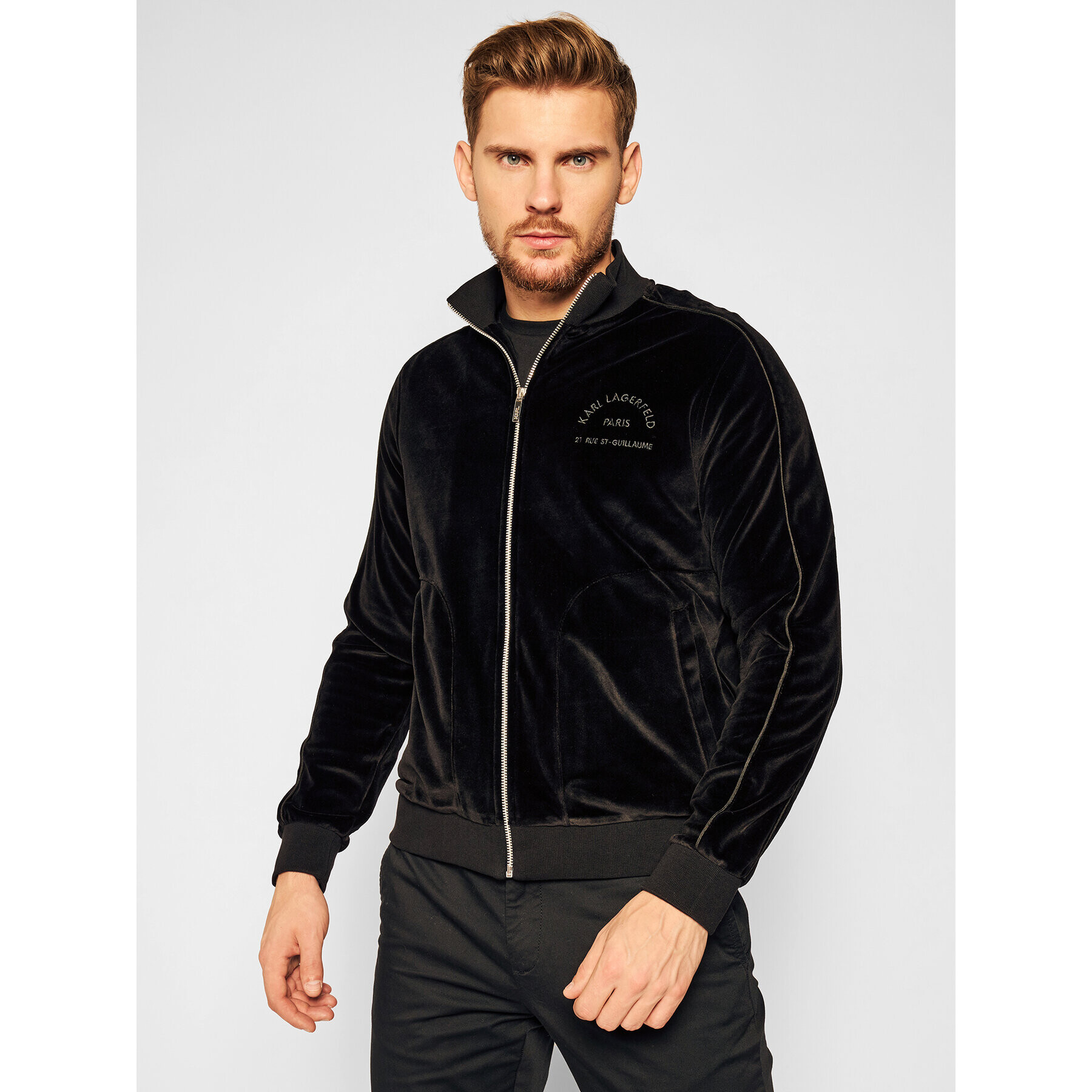 KARL LAGERFELD Jopa Sweat Zip 705029 502912 Črna Regular Fit - Pepit.si