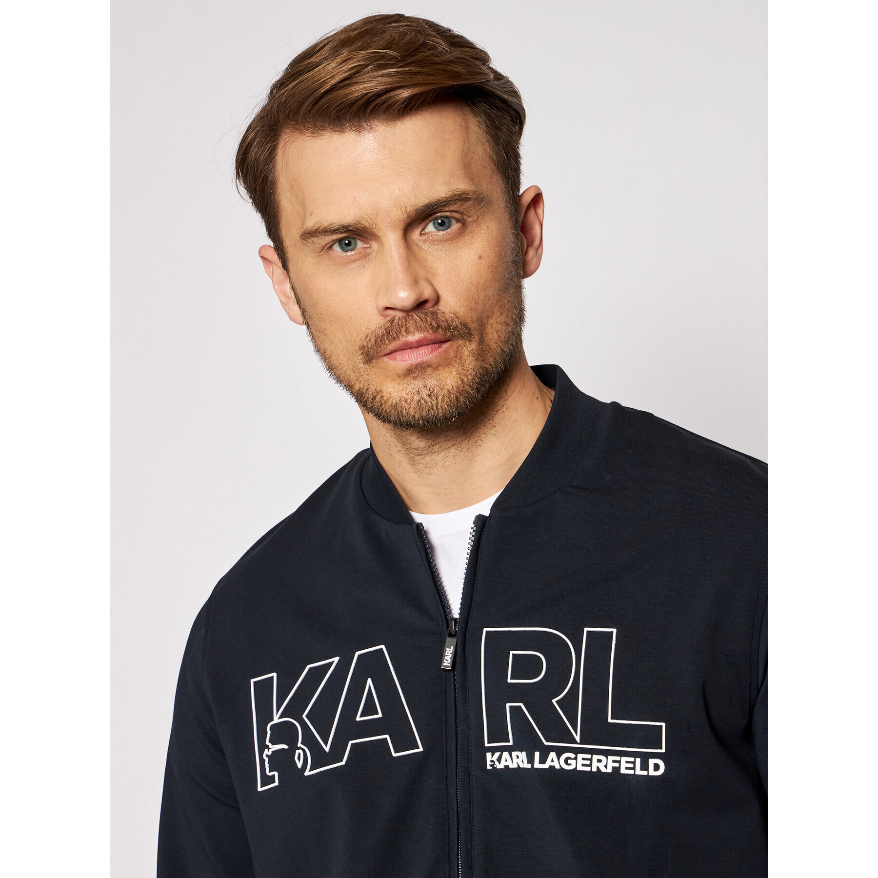 KARL LAGERFELD Jopa Sweat Zip 705034 511902 Mornarsko modra Regular Fit - Pepit.si