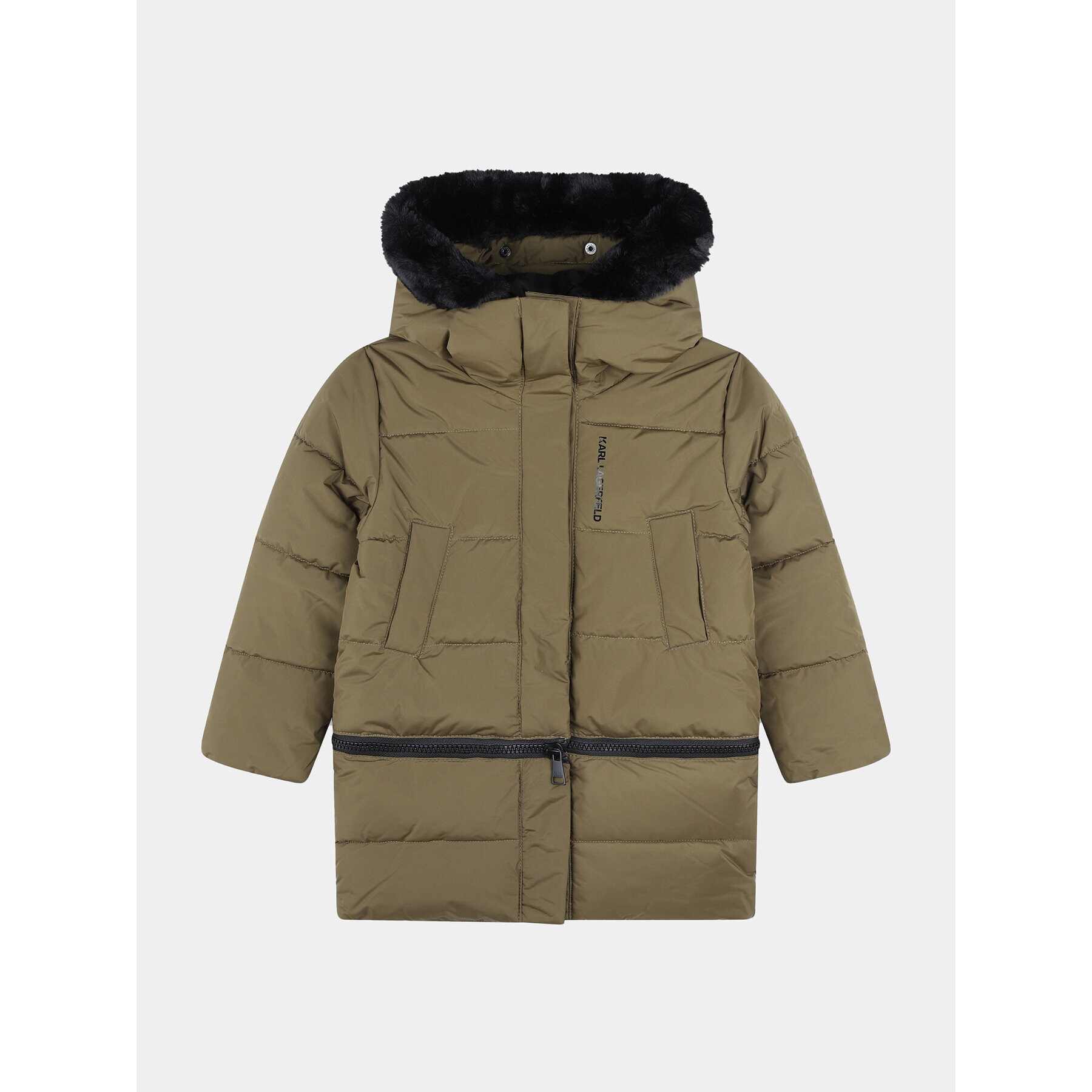 Karl Lagerfeld Kids Puhovka Z16167 S Khaki Regular Fit - Pepit.si