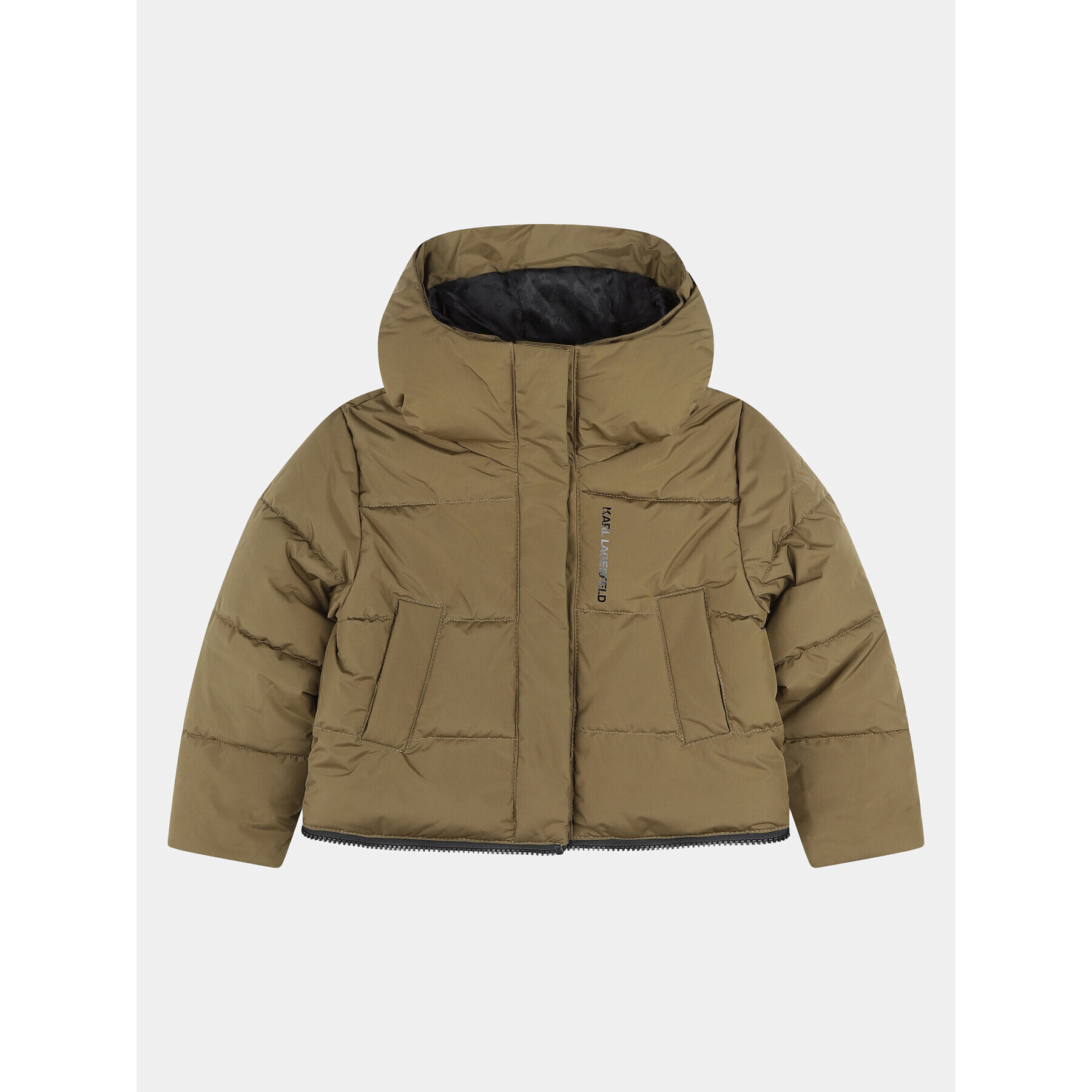 Karl Lagerfeld Kids Puhovka Z16167 S Khaki Regular Fit - Pepit.si