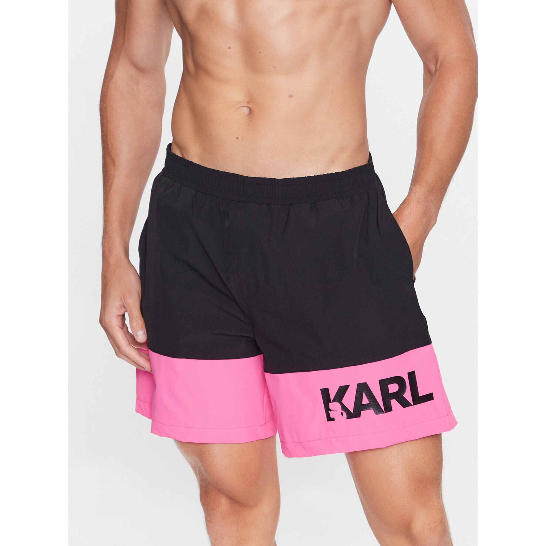 KARL LAGERFELD Kopalne hlače 230M2206 Črna Regular Fit - Pepit.si