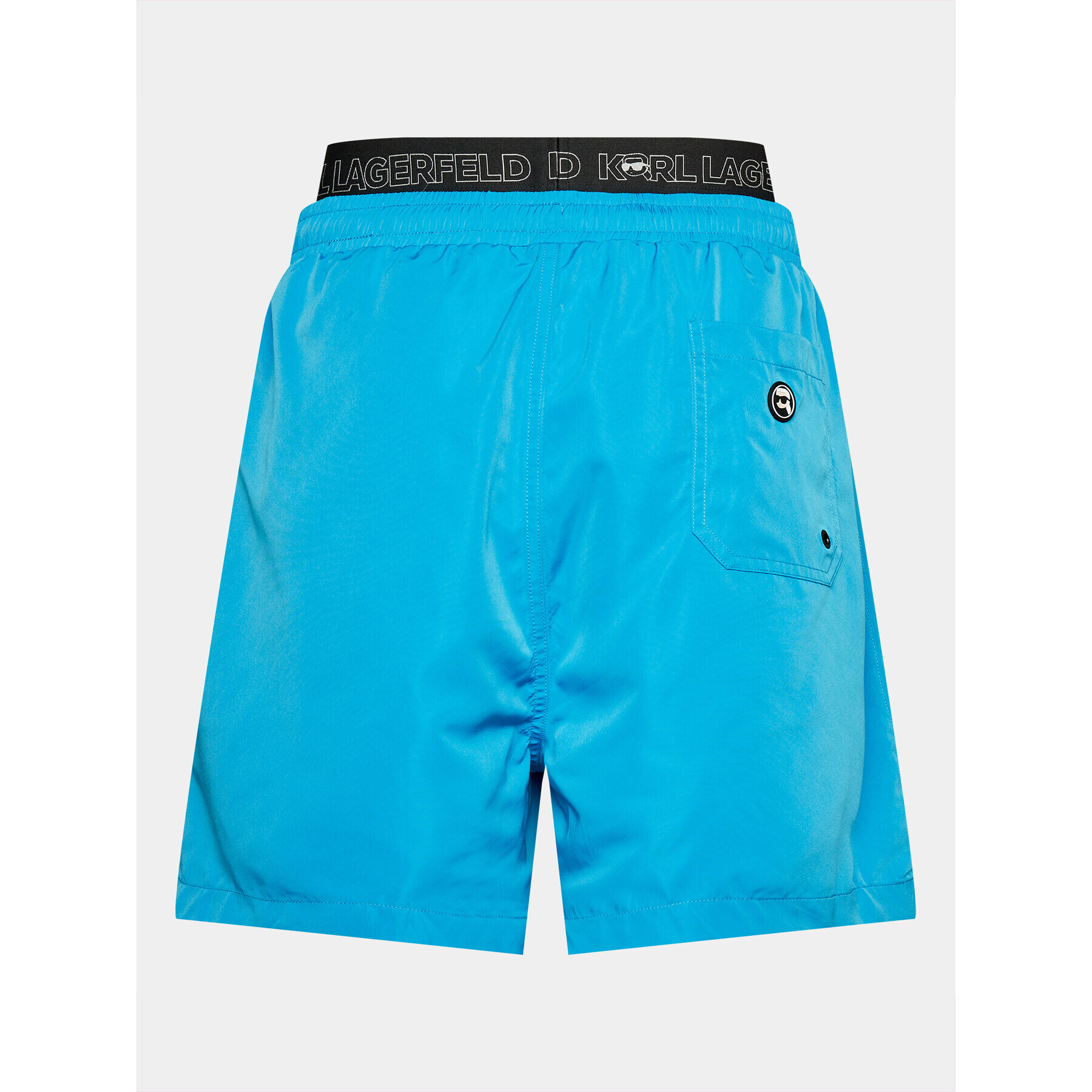 KARL LAGERFELD Kratke hlače za na plažo Ikonik 2.0 Elastic Med Shorts 235M2213 Modra Regular Fit - Pepit.si