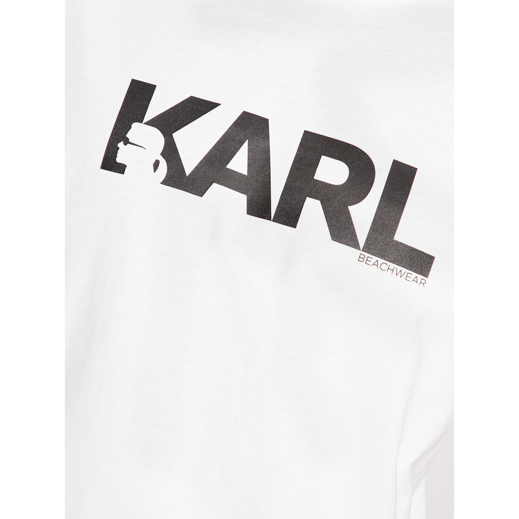 KARL LAGERFELD Majica Karl Logo Regular T-Shirt 230M2211 Bela Regular Fit - Pepit.si