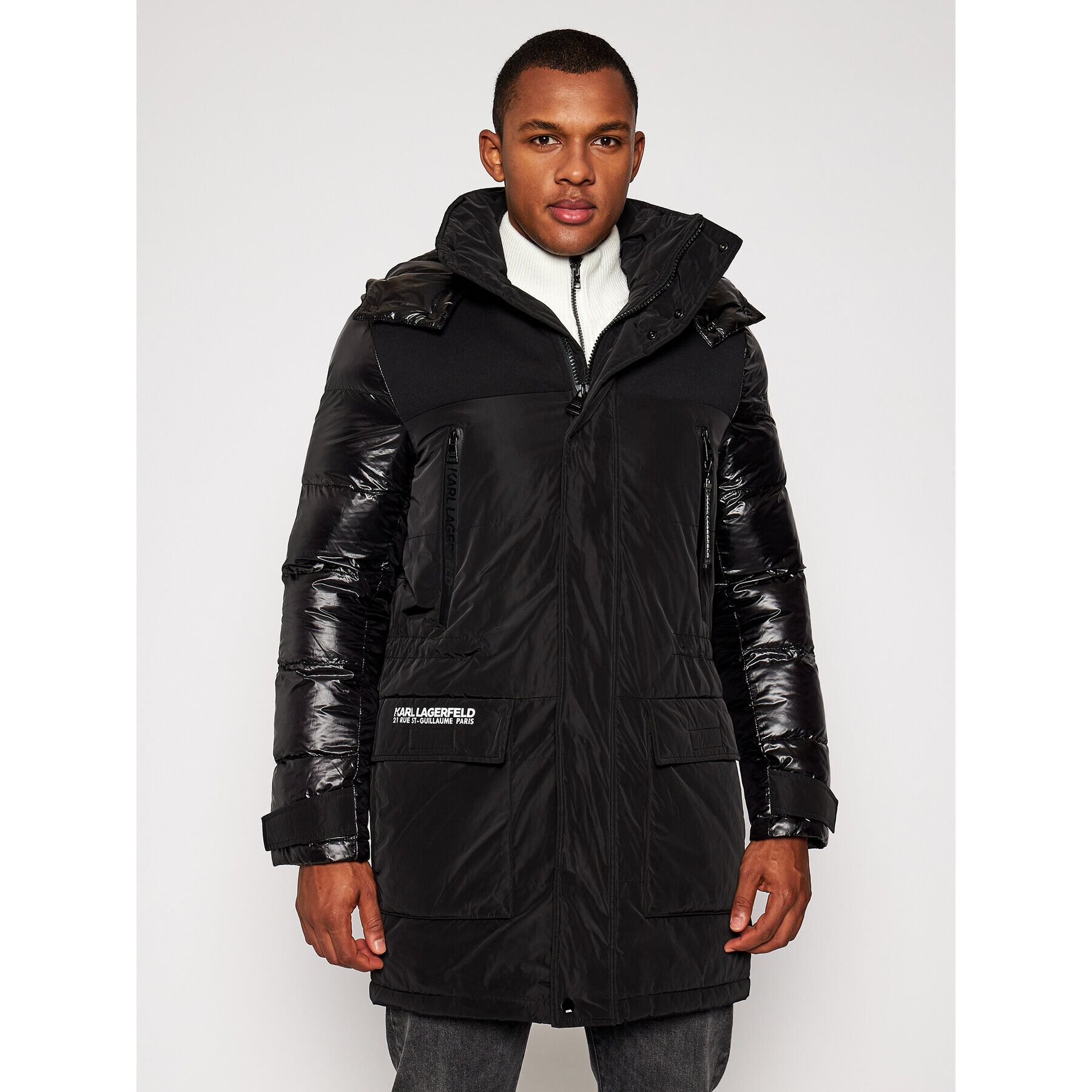 KARL LAGERFELD Parka Hooded 505013 502501 Črna Regular Fit - Pepit.si