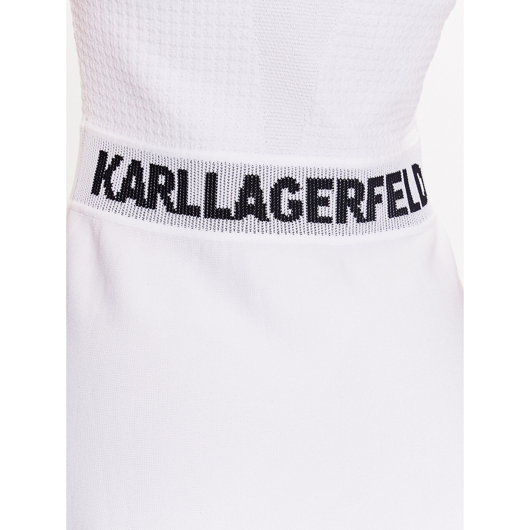 KARL LAGERFELD Pletena obleka 231W1359 Bela Regular Fit - Pepit.si