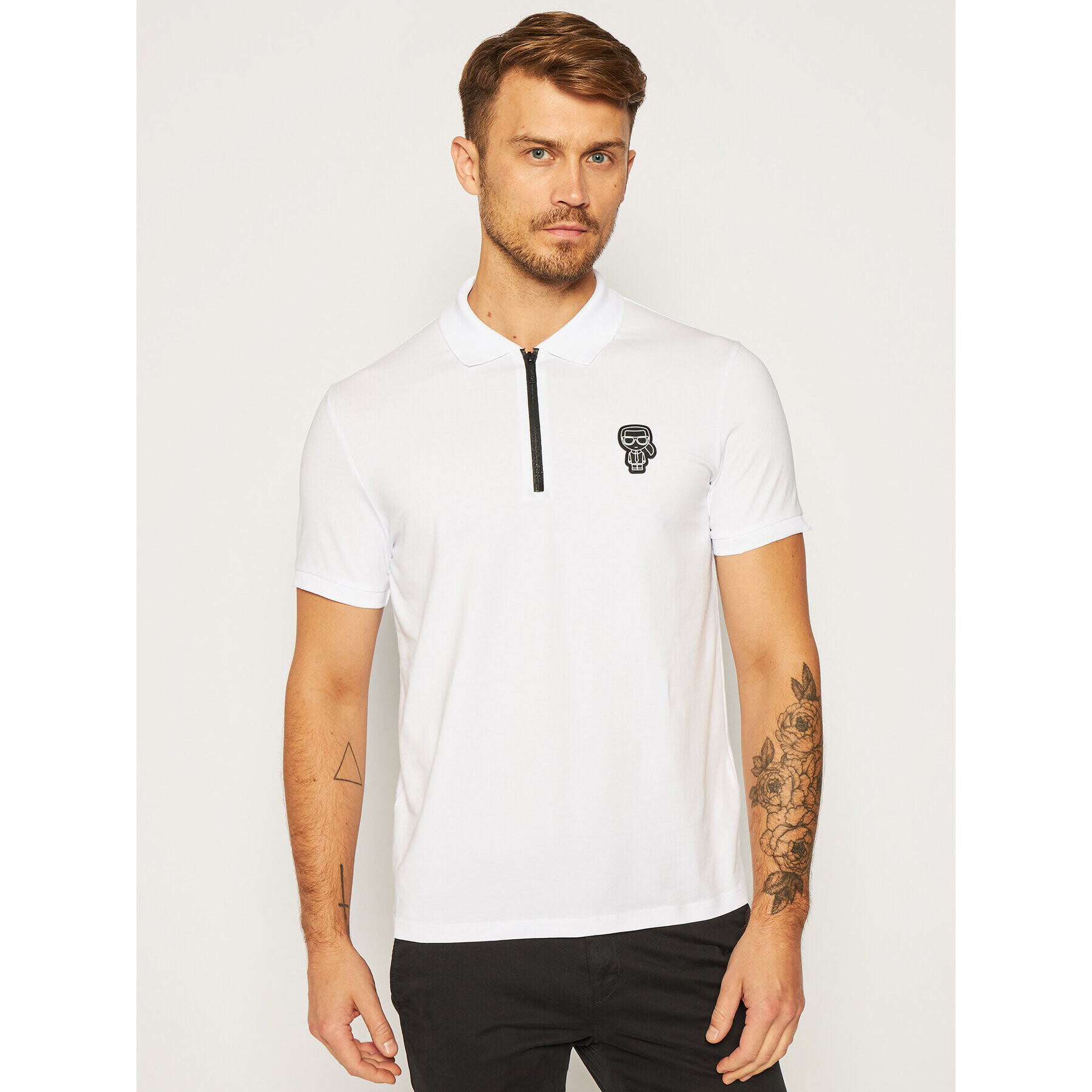 KARL LAGERFELD Polo majica 745 080 502 221 Bela Regular Fit - Pepit.si